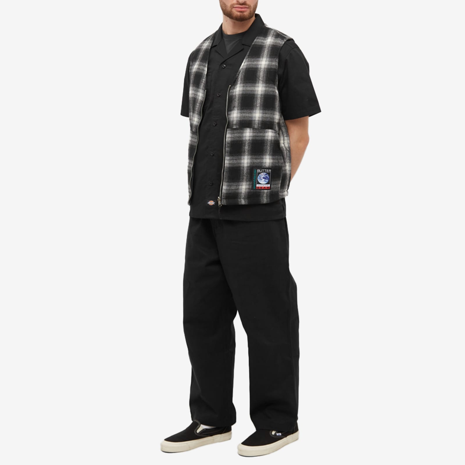 Butter Goods Shadow Plaid Reversible Vest Black & White END. (KR)