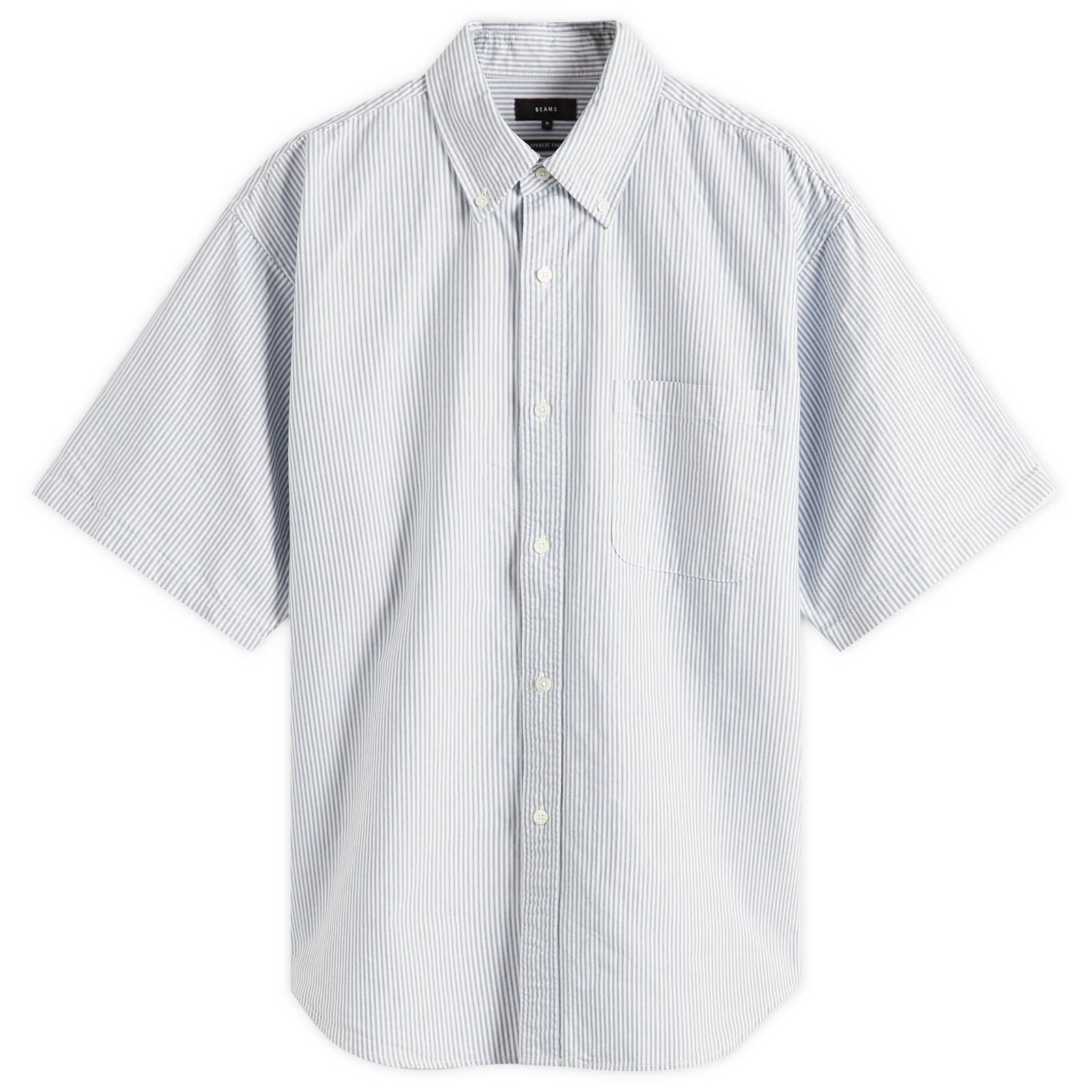 BEAMS Easy BD Half Sleeve Shirt - Blue Stripe