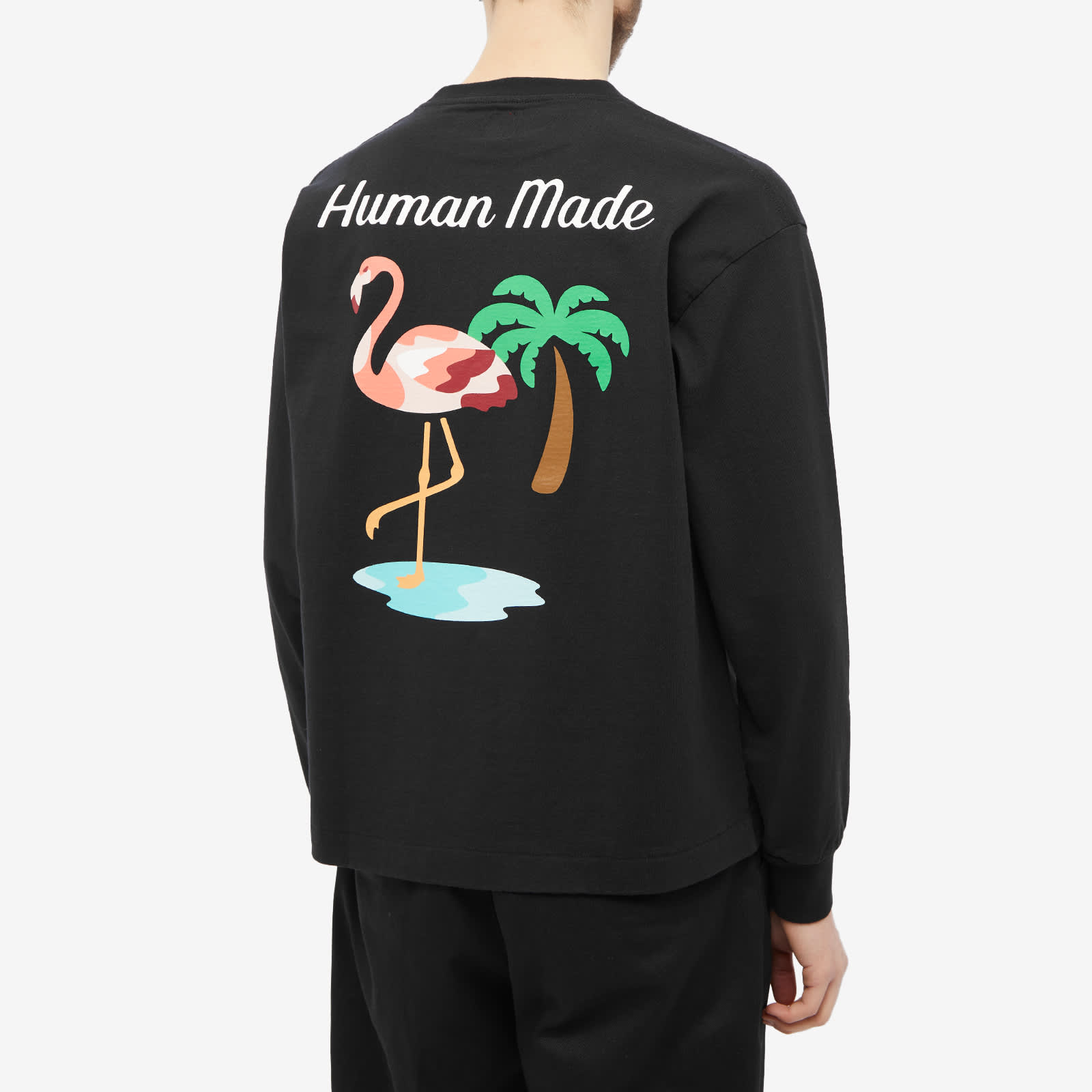 Human Made Long Sleeve Flamingo T-Shirt - Black