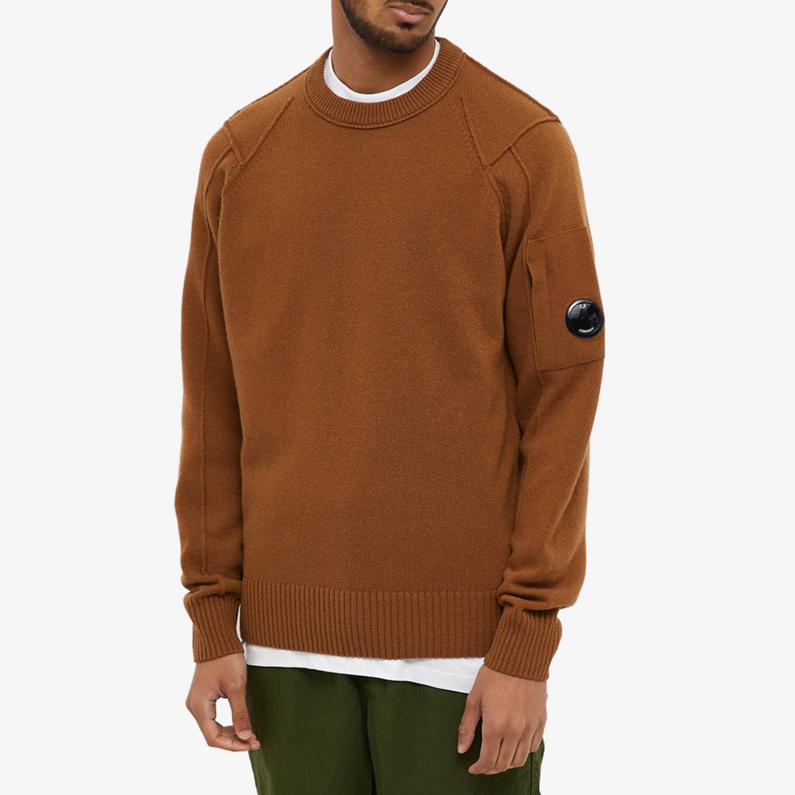 CP Company Arm Lens Crew Knit Bronze Brown END. (AU)