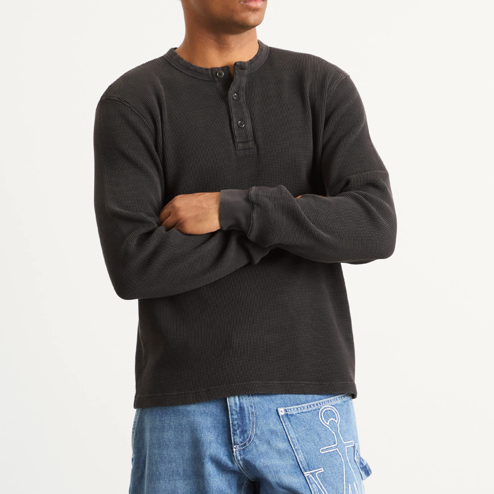 JW Anderson Long Sleeve Waffle Henley Top