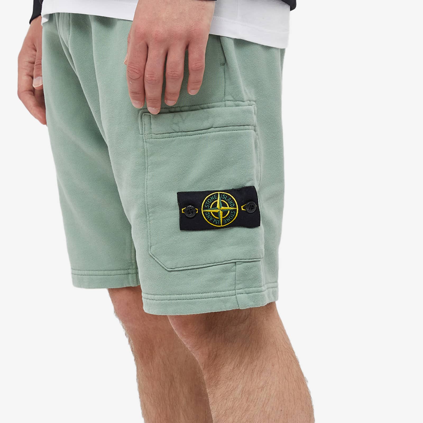 Stone Island Brushed Cotton Sweat Shorts Sage END. (US)