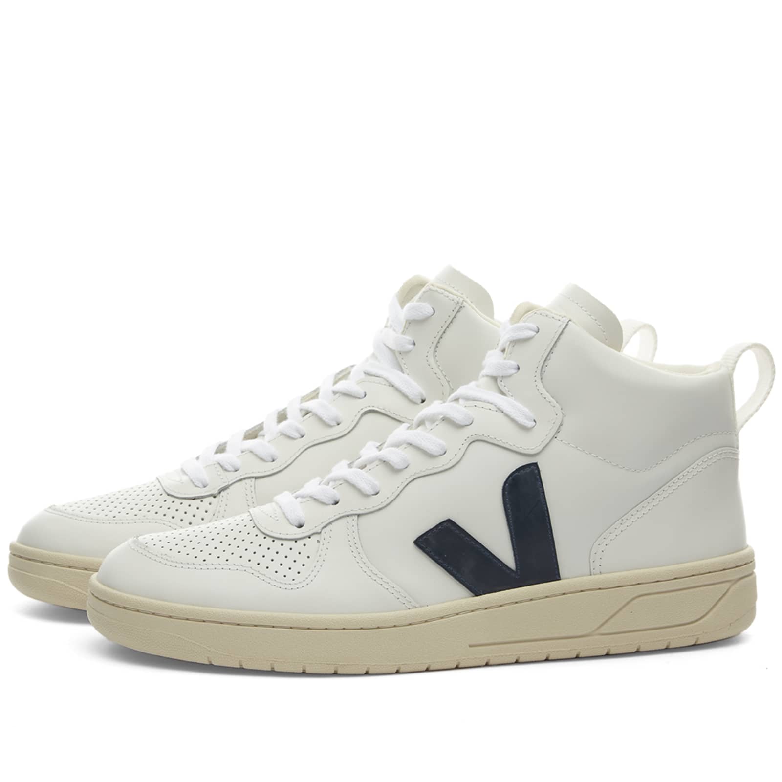 Veja V-15 High Top Sneaker - Extra White & Nautico