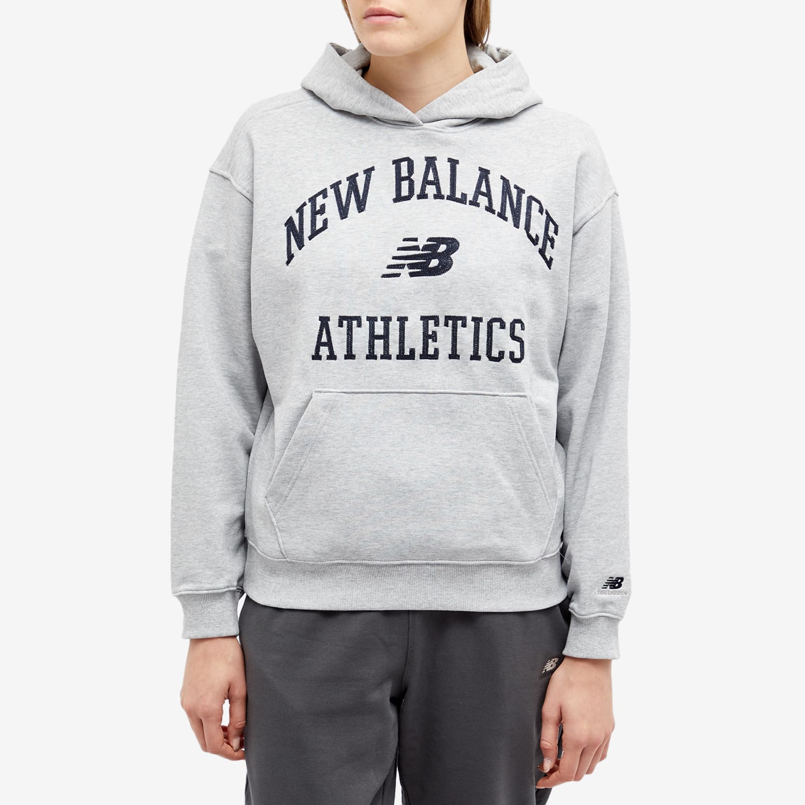 New Balance Athletics Varsity Oversized Fleece Hoodie Athletic Grey