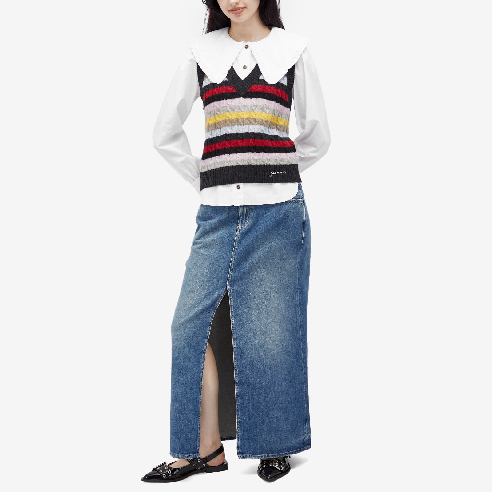 Ganni Graphic Soft Wool Mix Vest