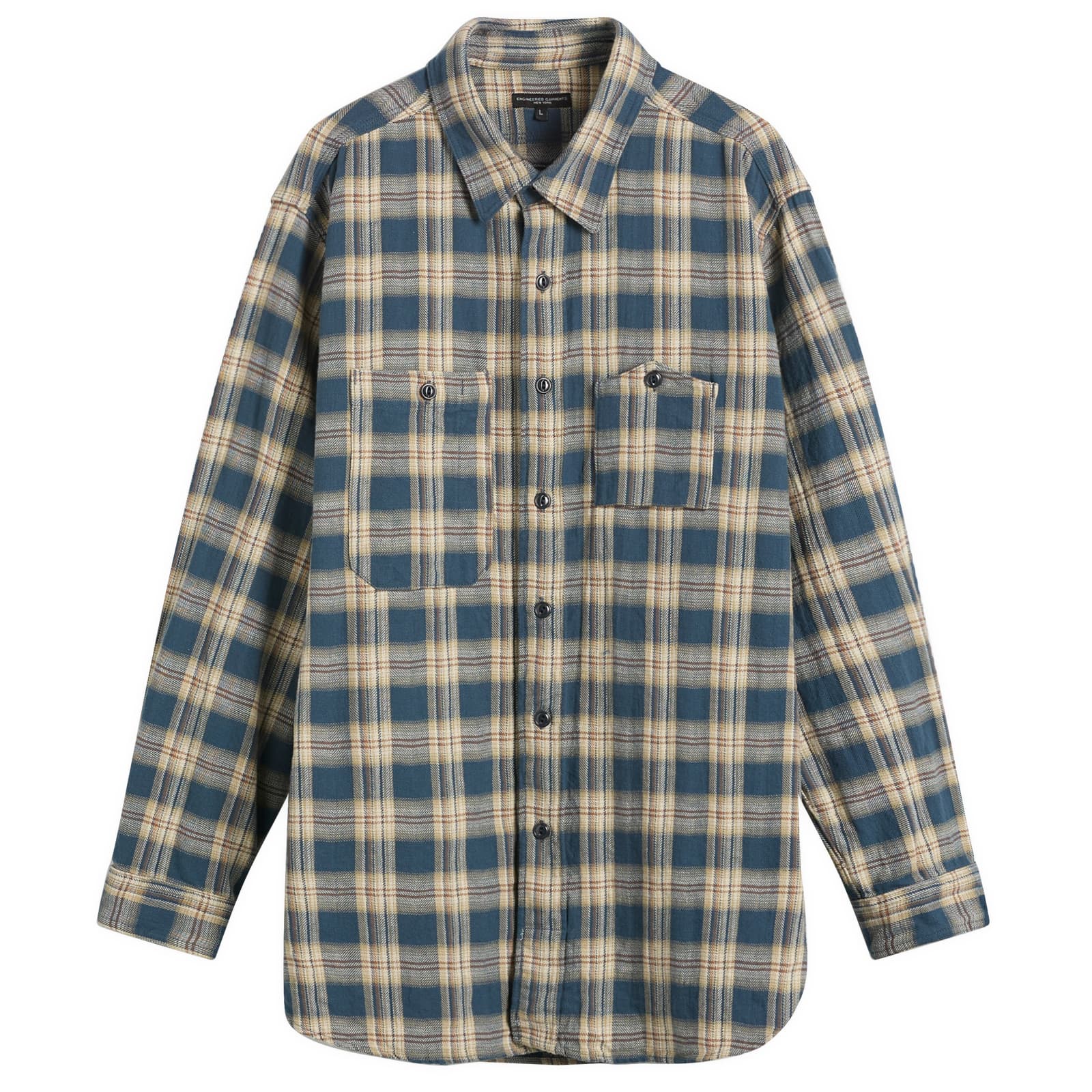 Engineered Garments Plaid Jacquard Work Shirt - Navy