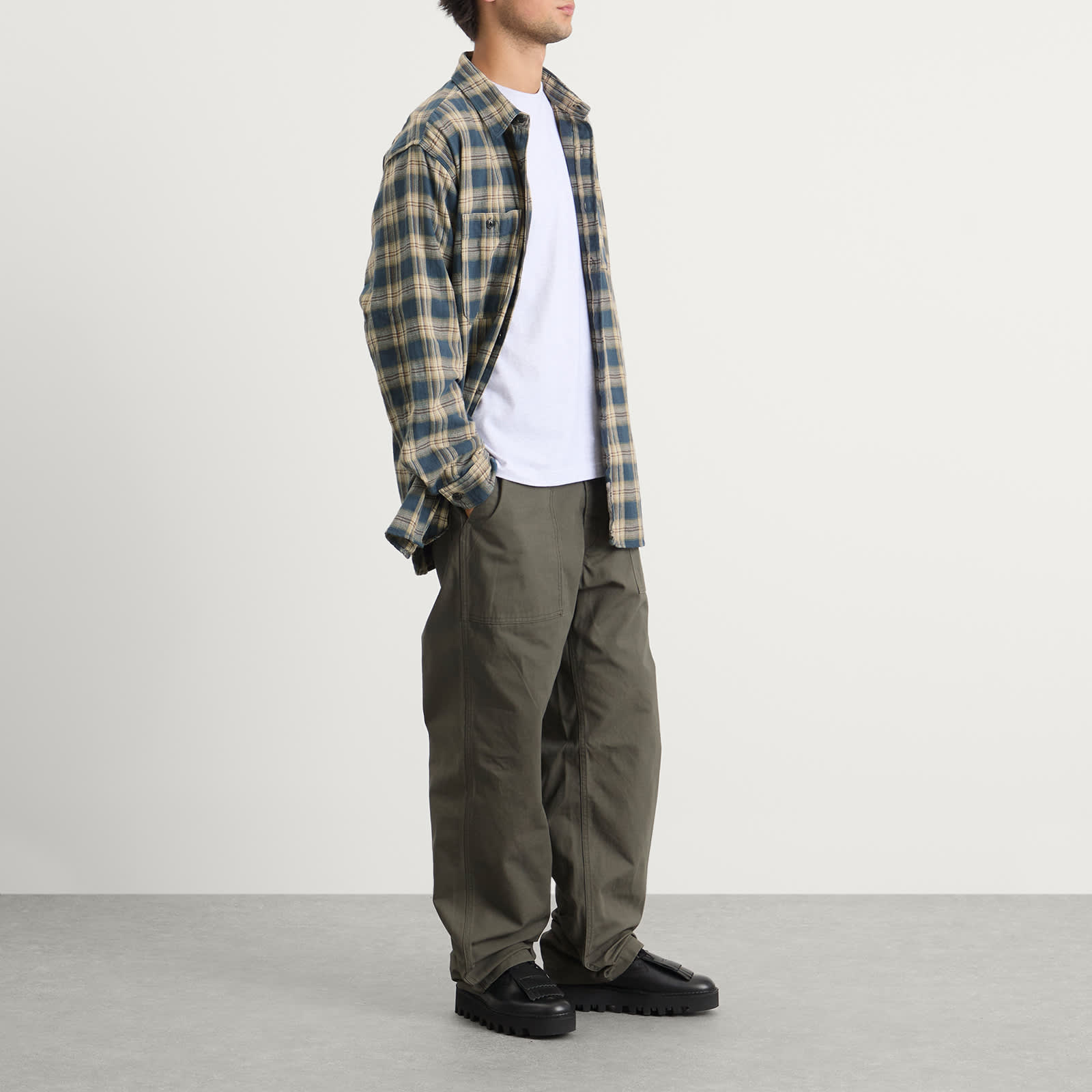 Engineered Garments Plaid Jacquard Work Shirt - Navy