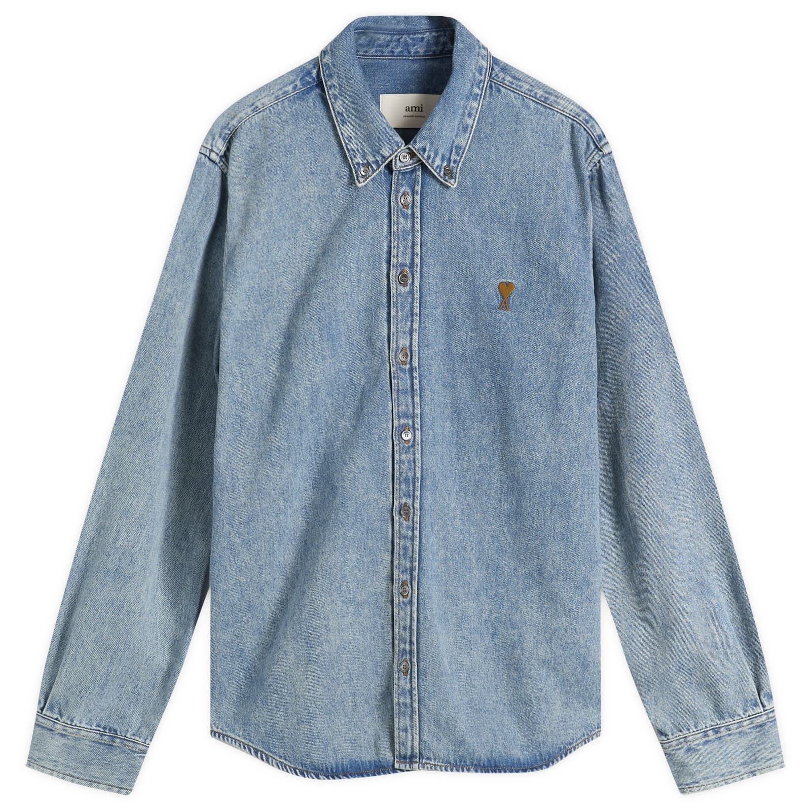 AMI Paris Used Indigo Light Denim Shirt - Bleu Used