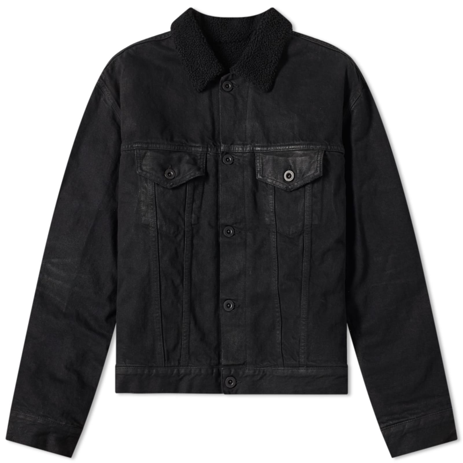 Unravel Project Wax Shearling Denim Jacket Black END.