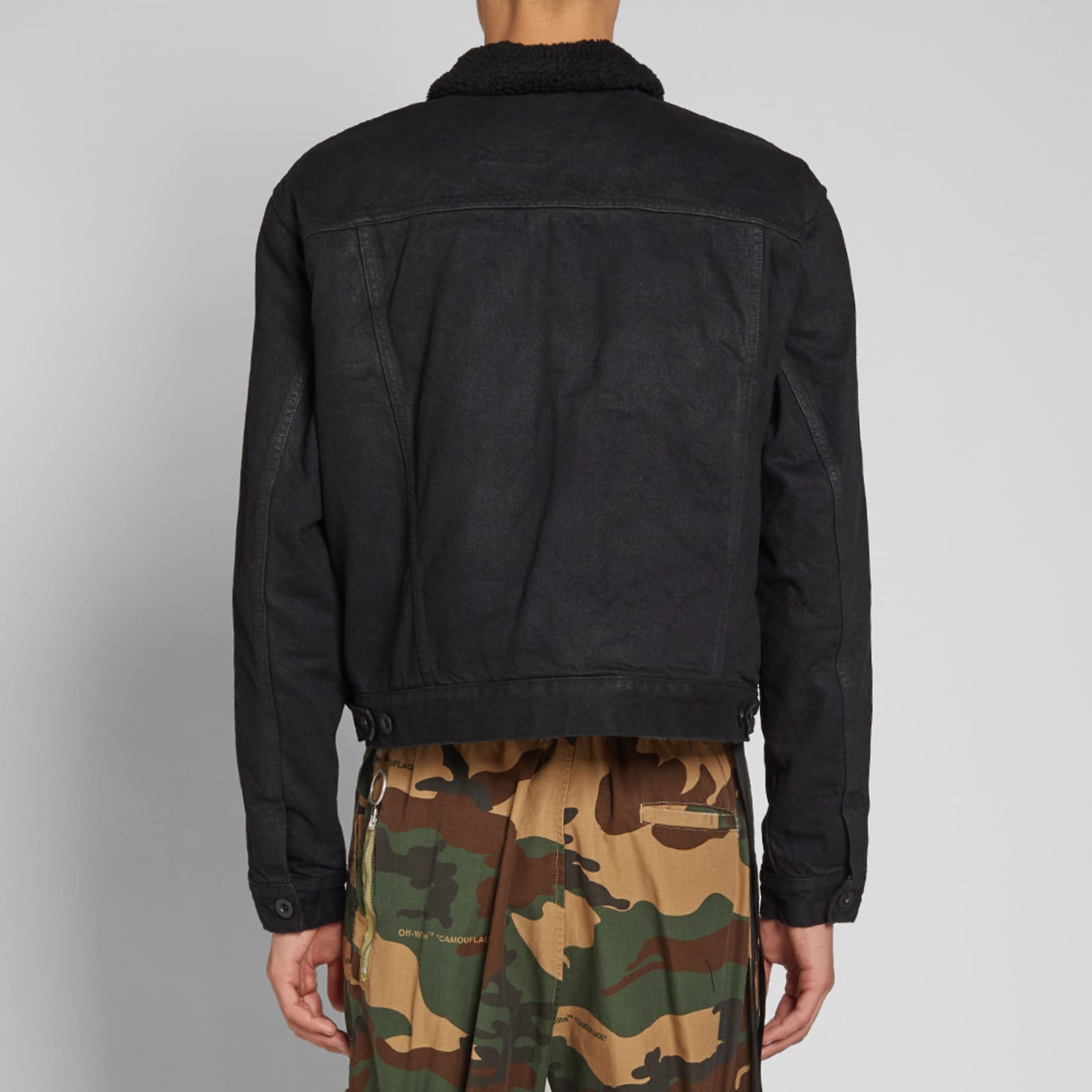 Unravel Project Wax Shearling Denim Jacket Black END.