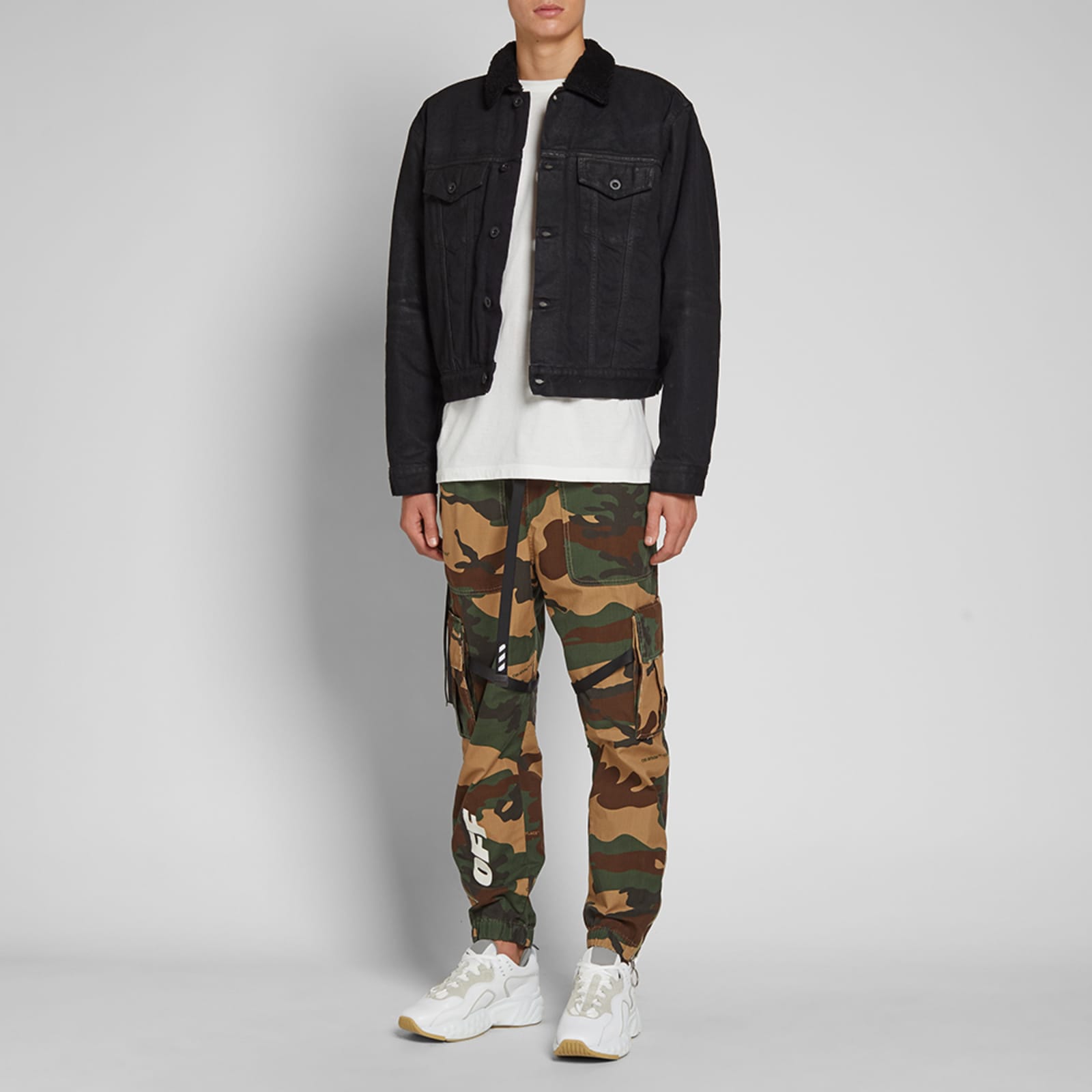 Unravel Project Wax Shearling Denim Jacket Black END.