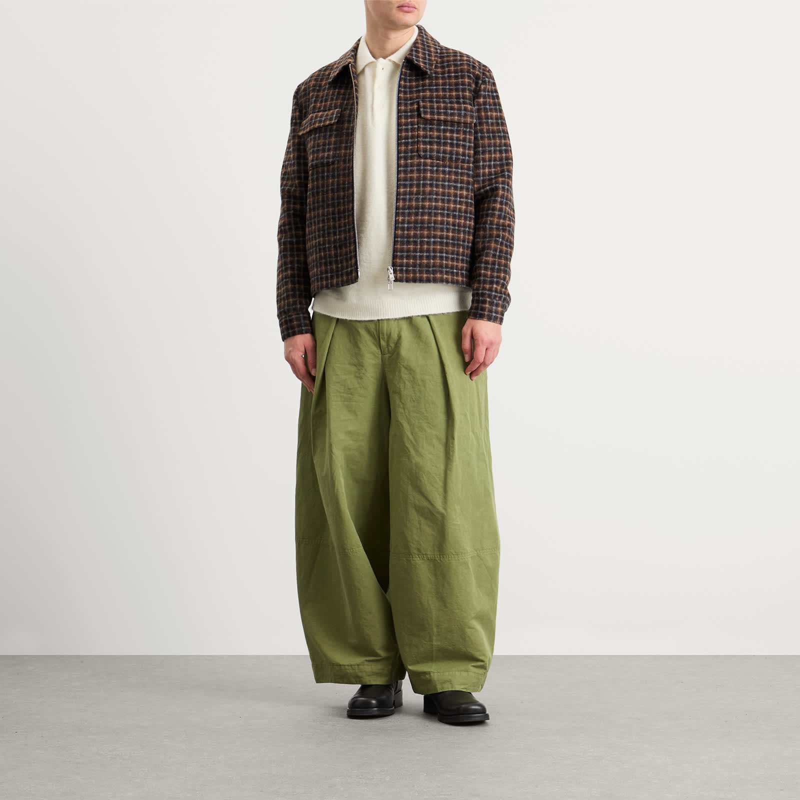 Wax London Osier Drawn Check Jacket - Navy & Brown