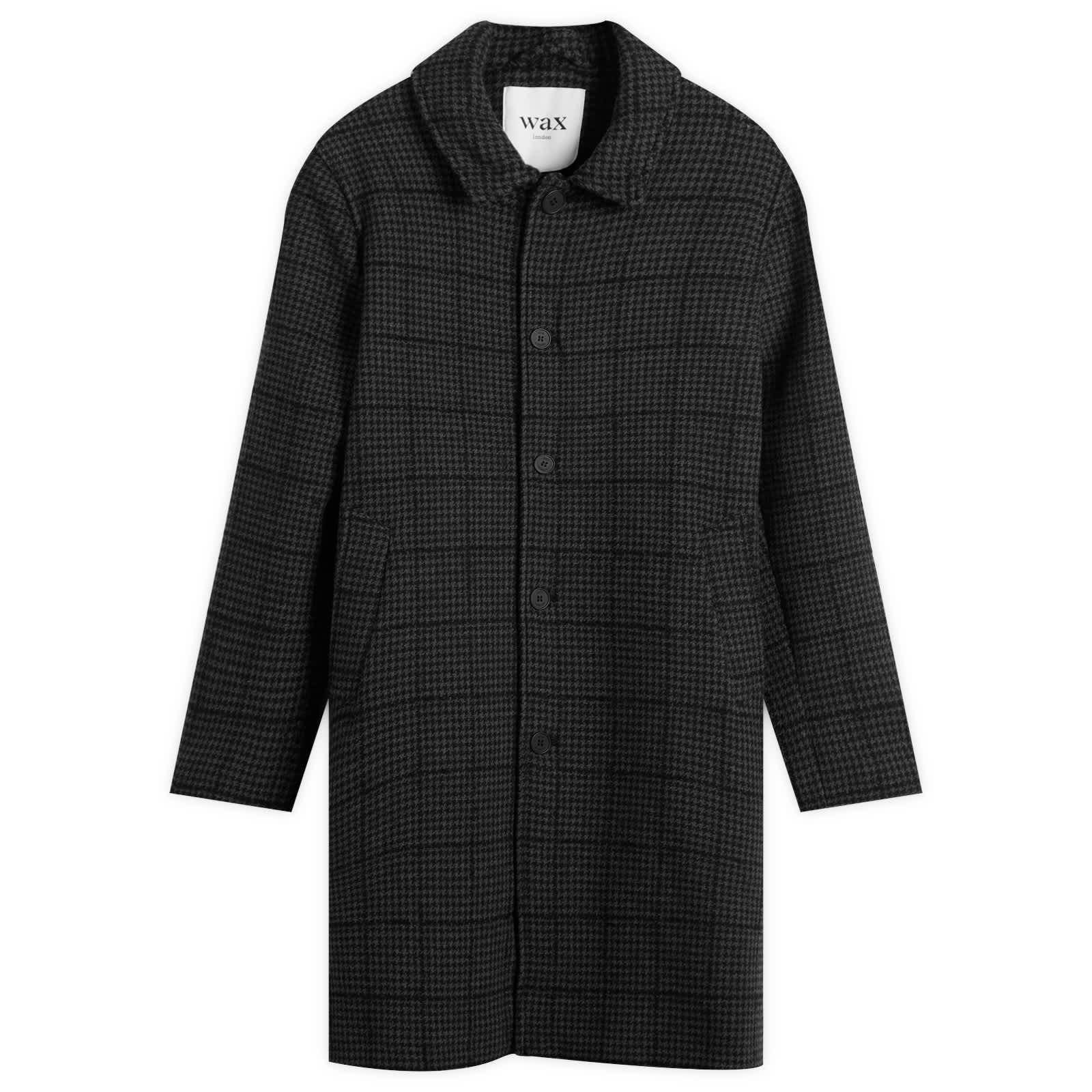Wax London Stan Puppytooth Check Coat - Navy & Grey