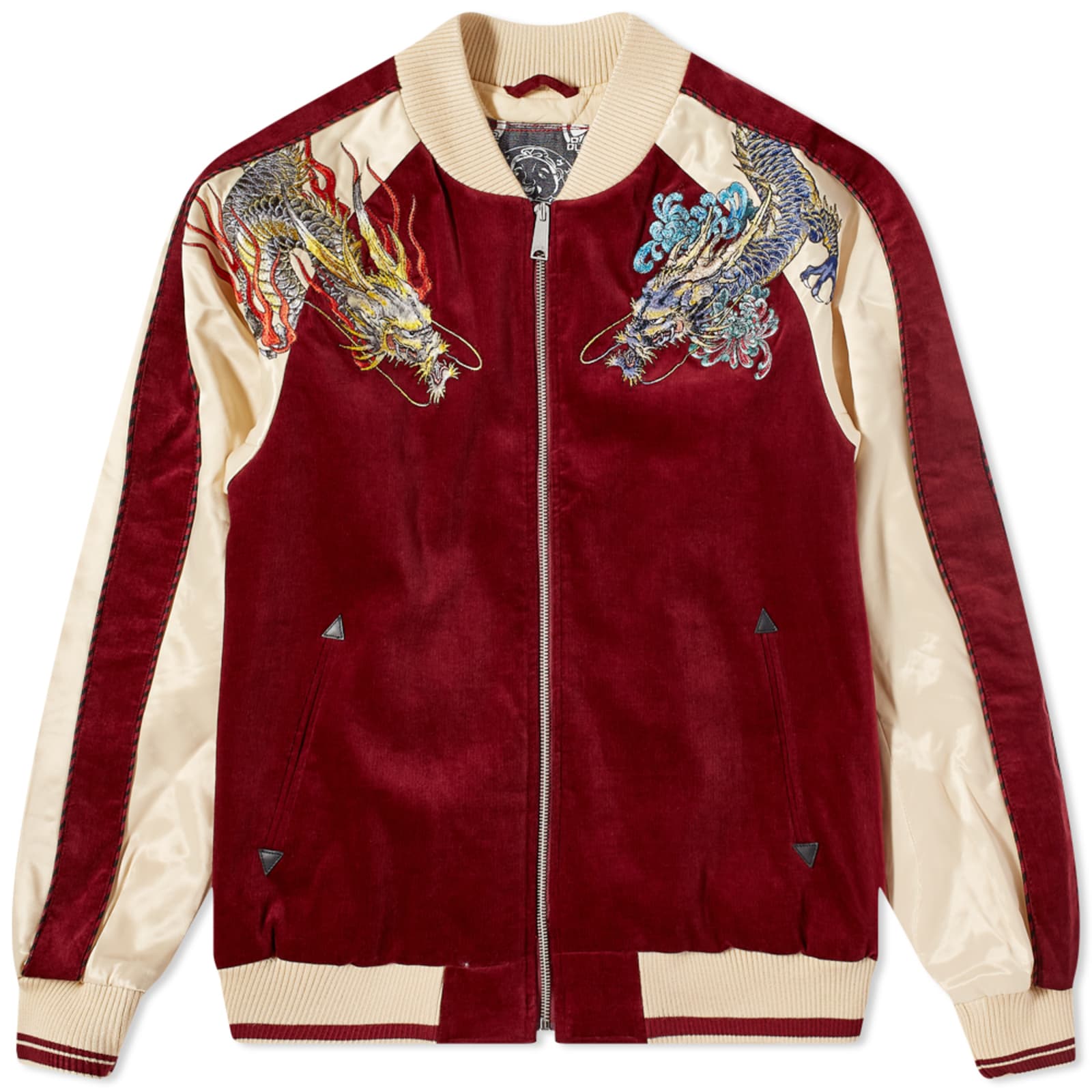 Evisu Dragon Embroidery Souvenir Jacket Red & White END.