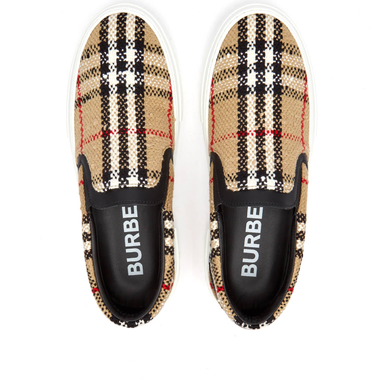 Burberry Curt Checked Slip On Sneaker - Archive Beige Check