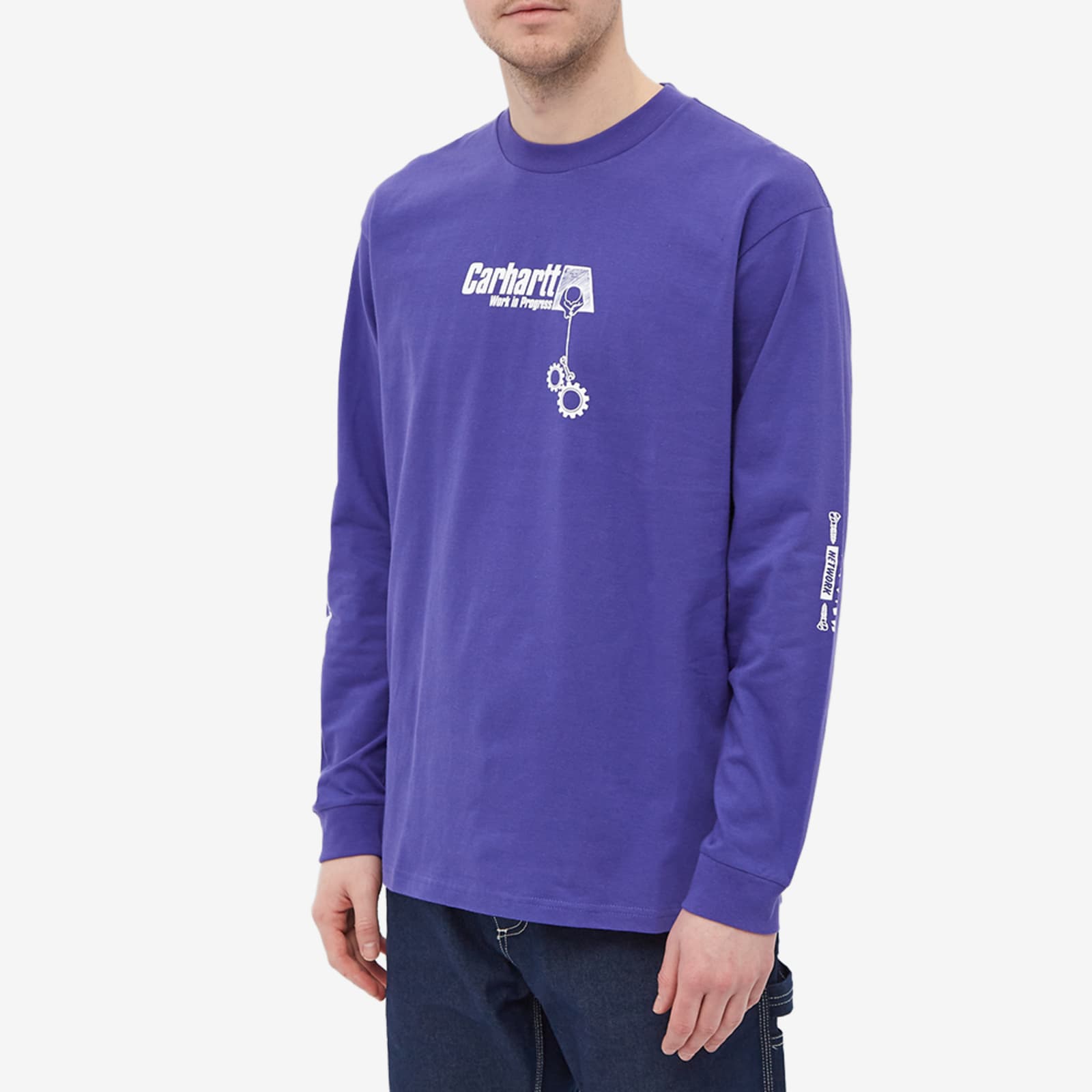 Carhartt WIP Long Sleeve Scramble TShirt Razzmic & White END. (UK)