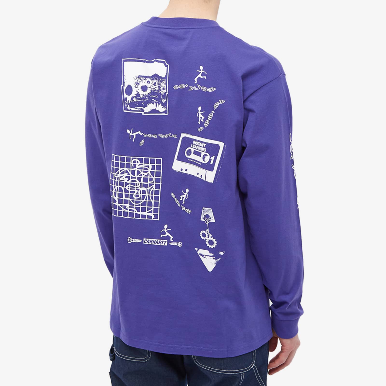 Carhartt WIP Long Sleeve Scramble TShirt Razzmic & White END. (UK)