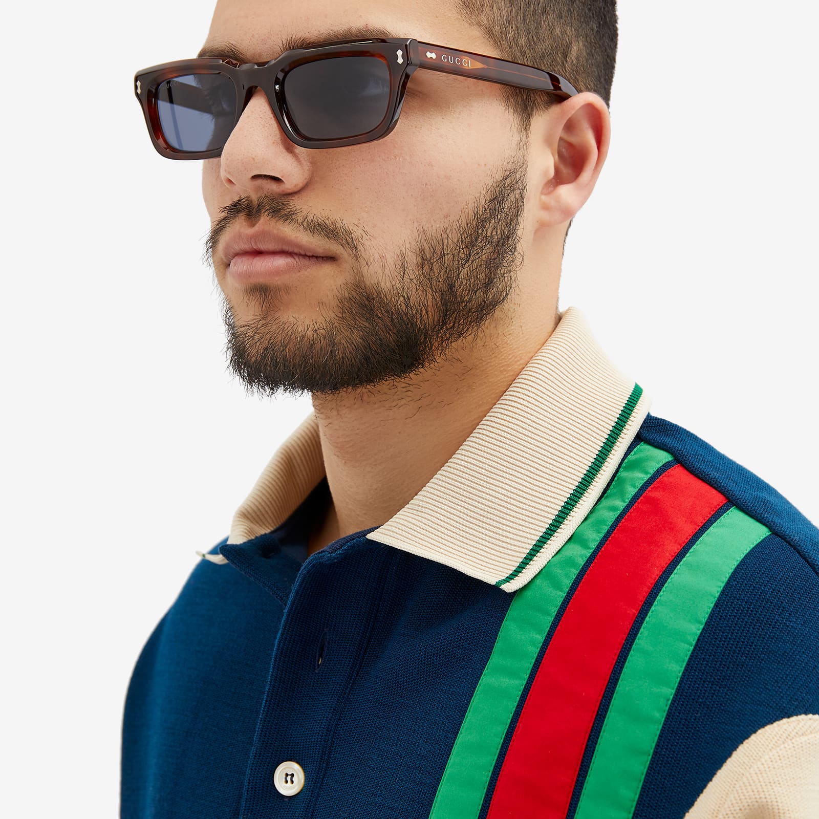 Gucci Rivetto Sunglasses - Havana & Blue