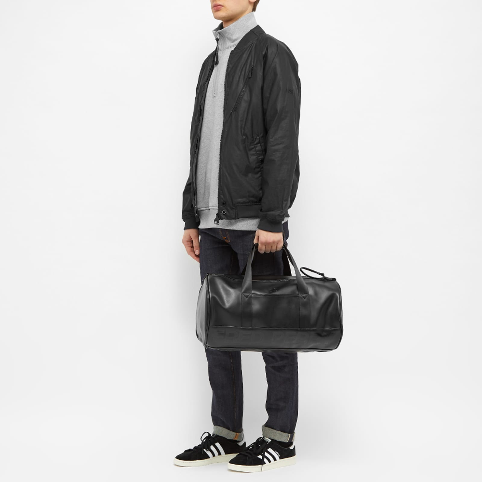 Fred Perry Embossed Barrel Bag Black END. (US)