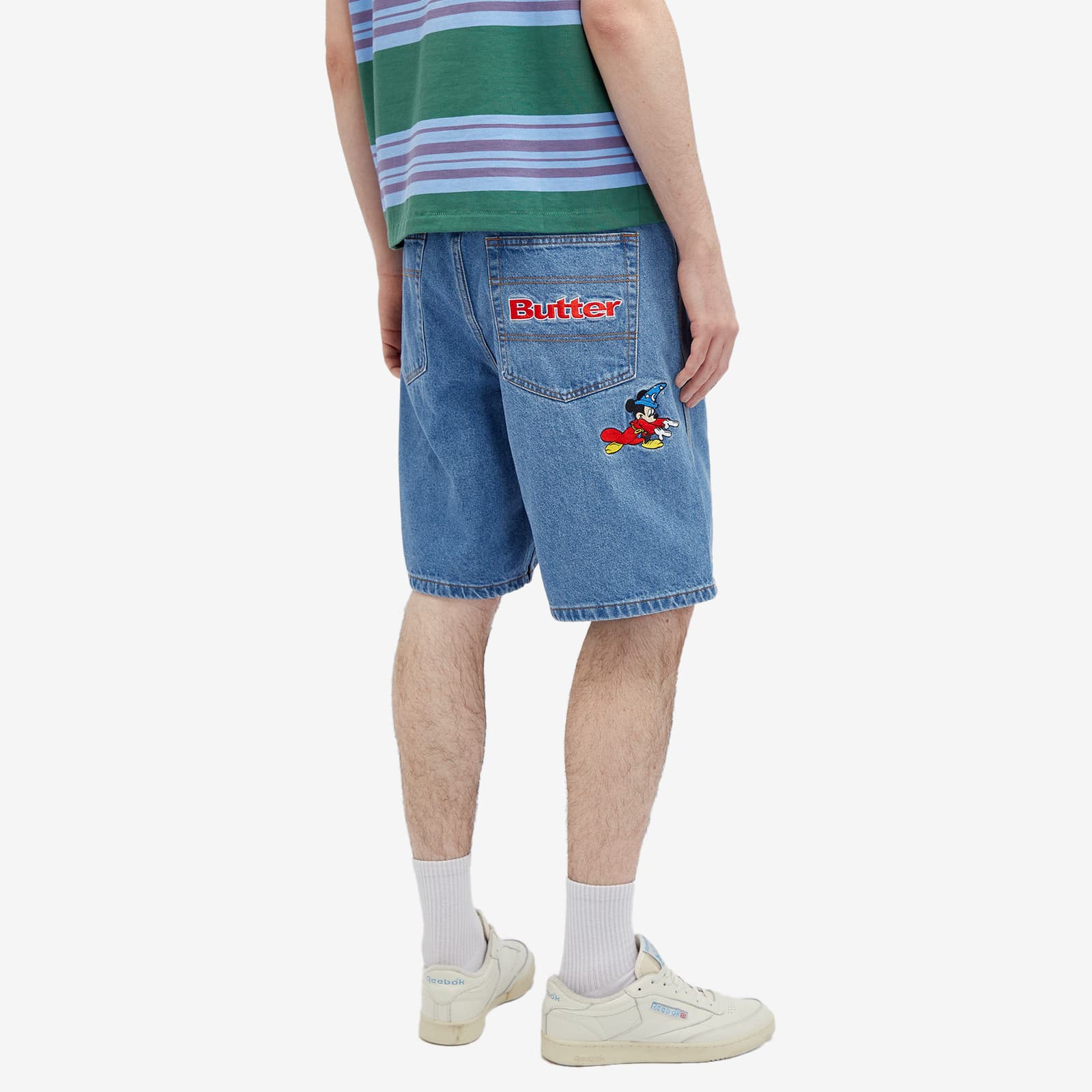 Butter Goods x Disney Sorcerer Baggy Denim Shorts Washed Indigo END.
