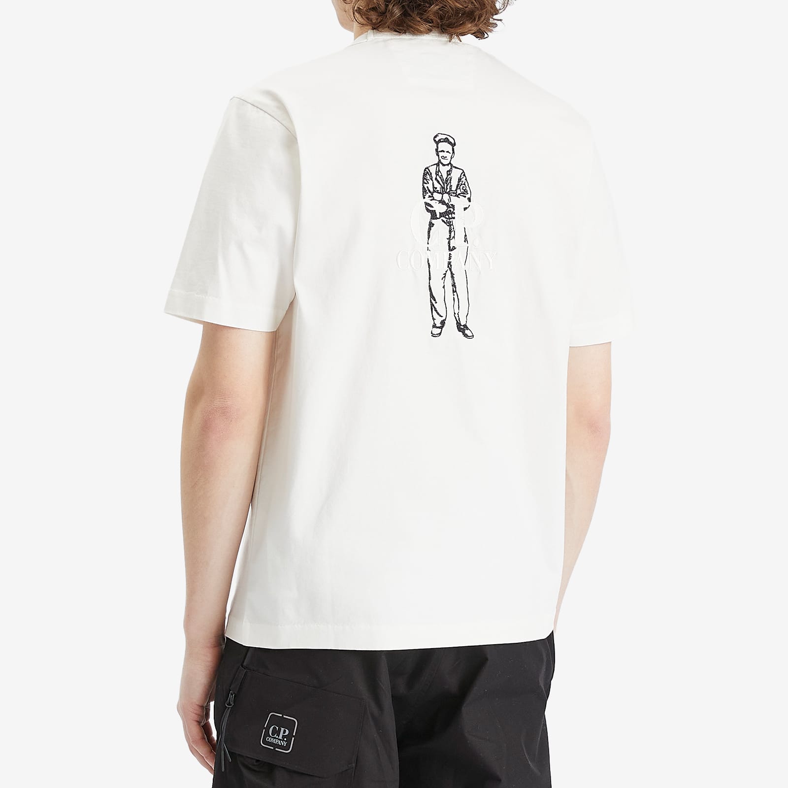 C.P. Company 30/2 Embroidered Twisted British Sailor T-Shirt - Gauze White