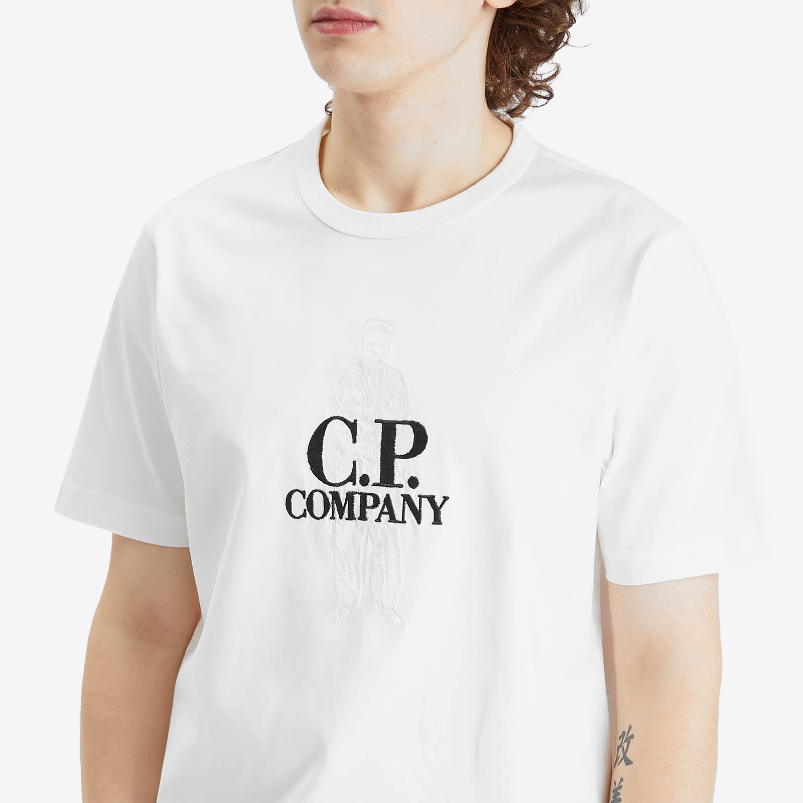 C.P. Company 30/2 Embroidered Twisted British Sailor T-Shirt - Gauze White