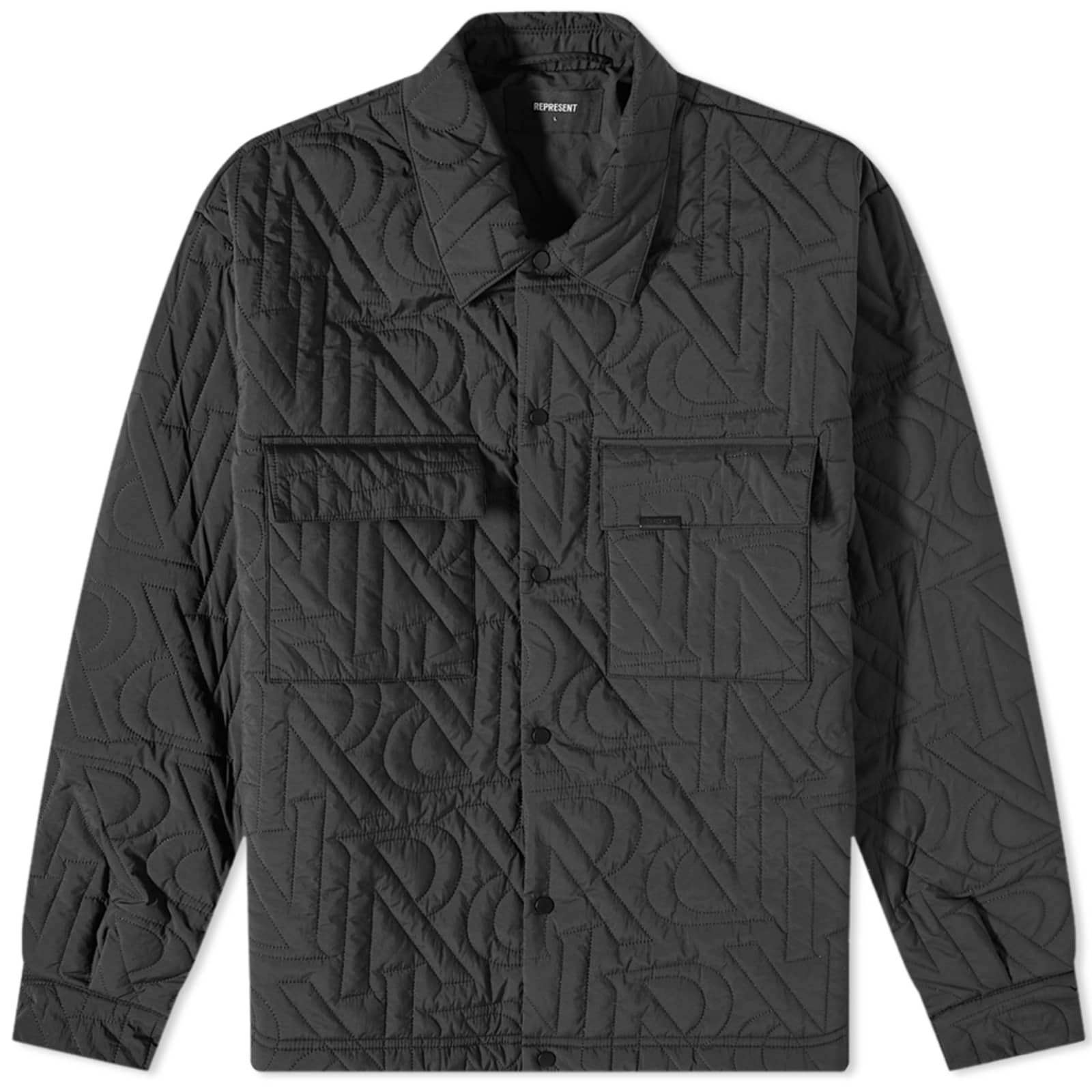 Represent Initial Quilted Overshirt Black END.