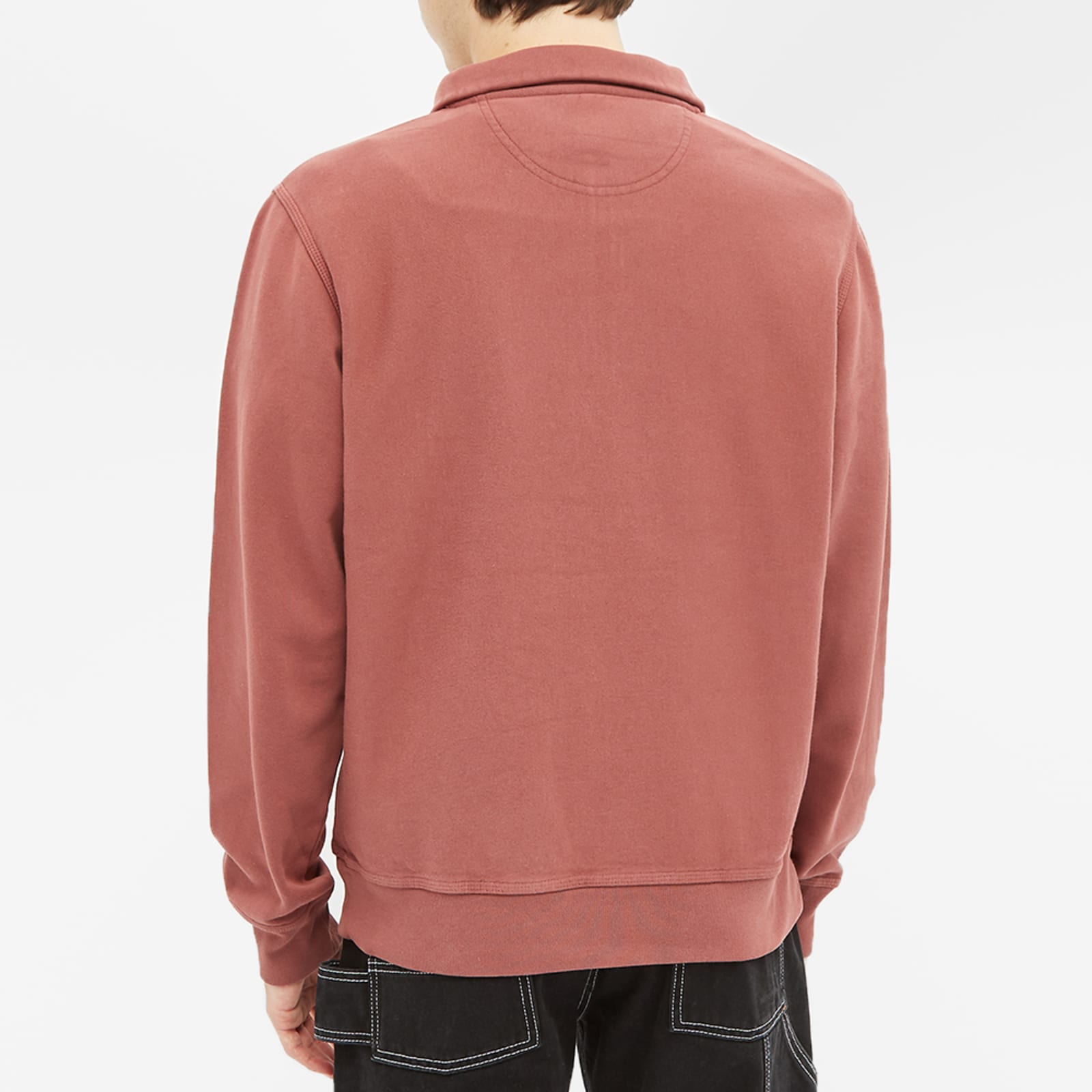 Stussy Logo Half Zip Sweat - Burgundy