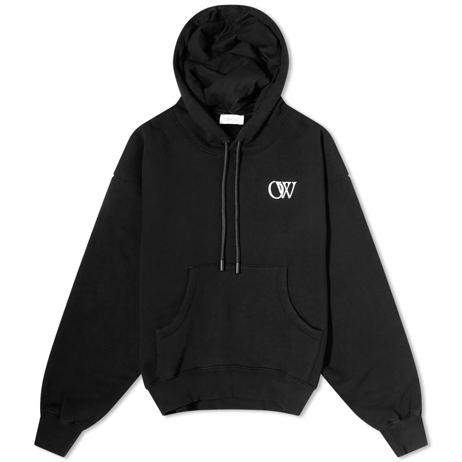 OffWhite Flock Ow Logo Oversized Hoodie Black END.