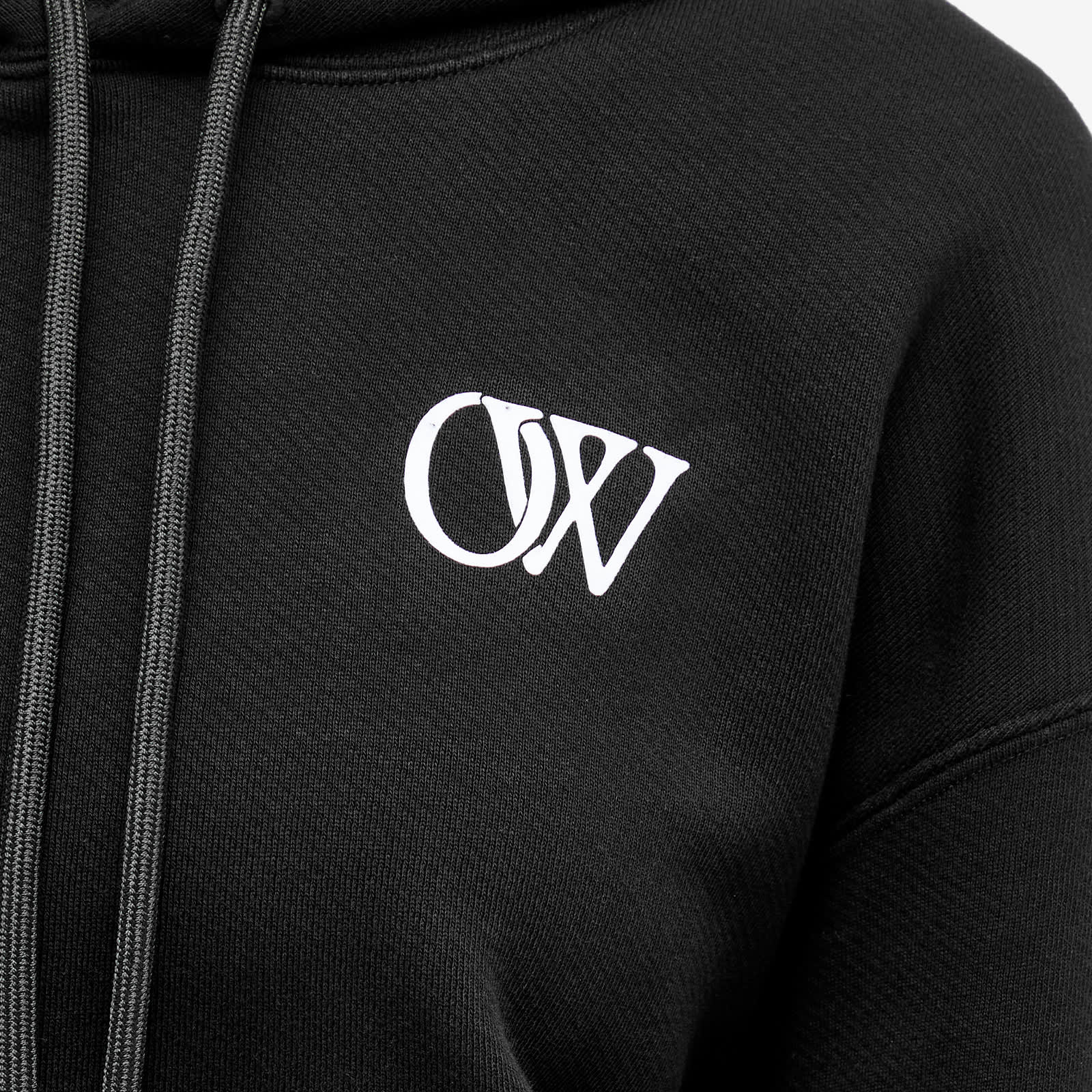OffWhite Flock Ow Logo Oversized Hoodie Black END.