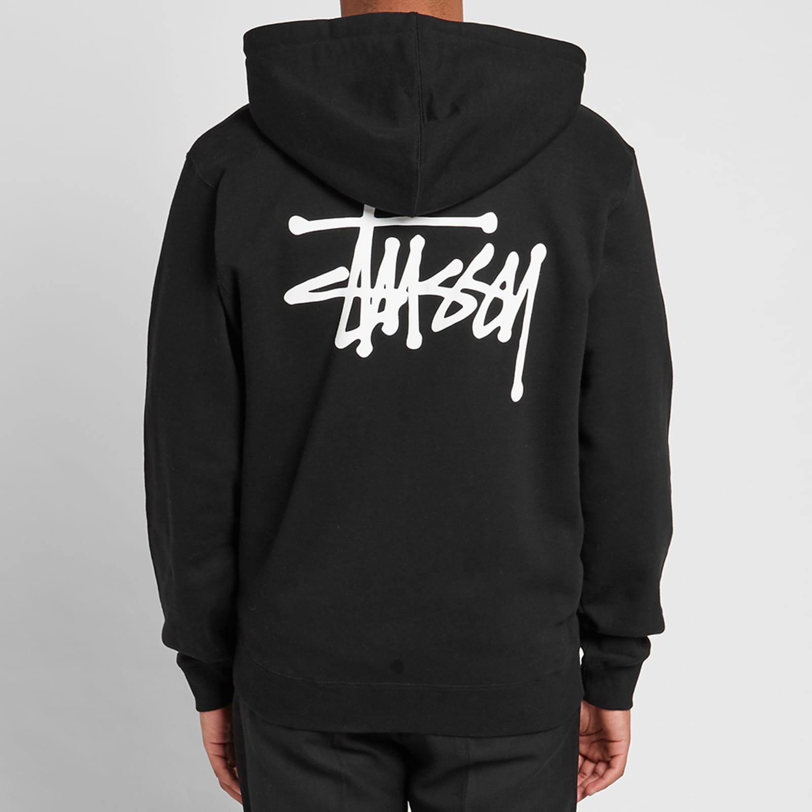 Stussy basic zip hoodie black Clearance