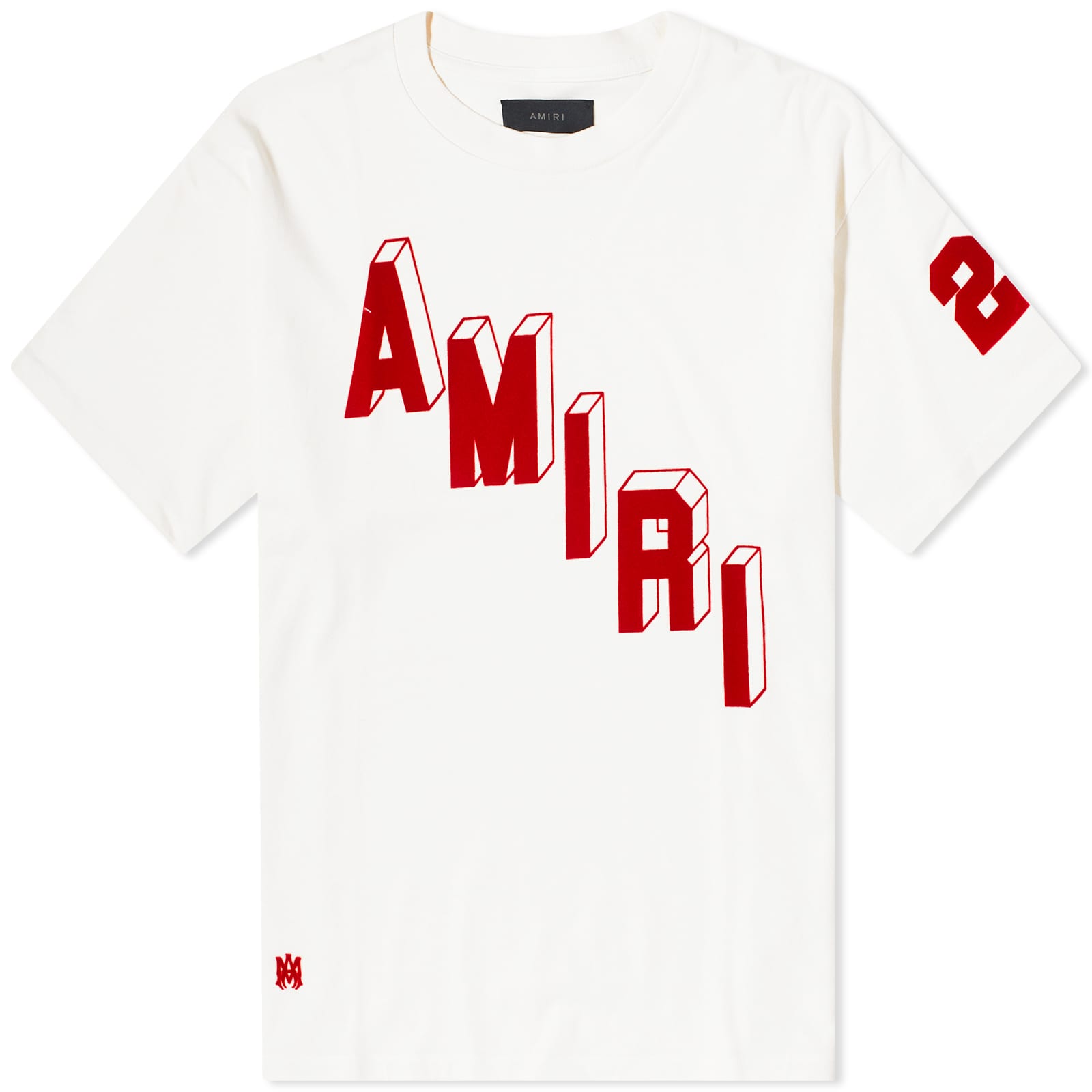 AMIRI Flocked Hockey Skater T-Shirt Vanilla | END.
