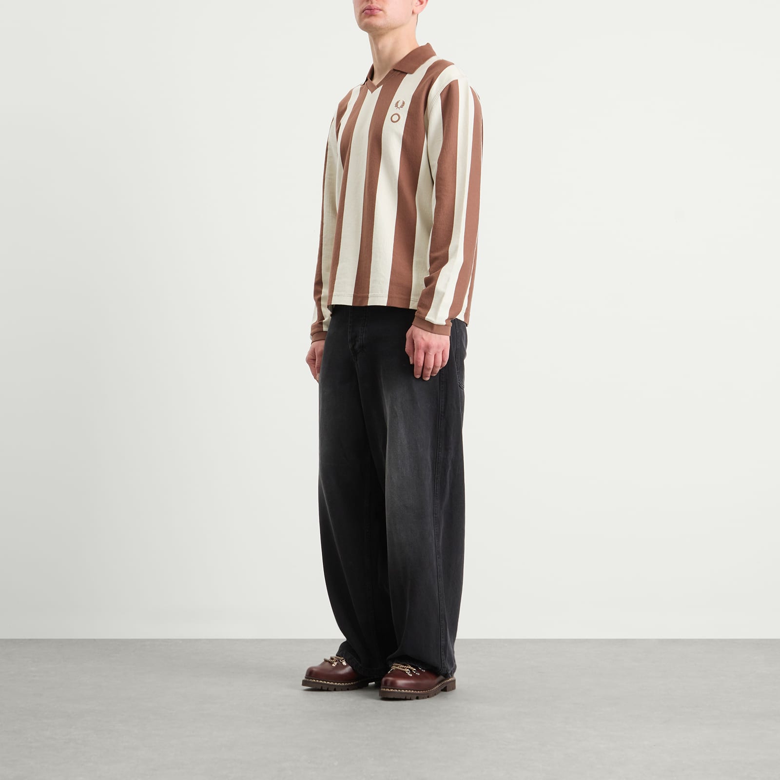 Fred Perry x Craig Green Heavy Weight Long Sleeve Polo Shirt - Uniform Brown