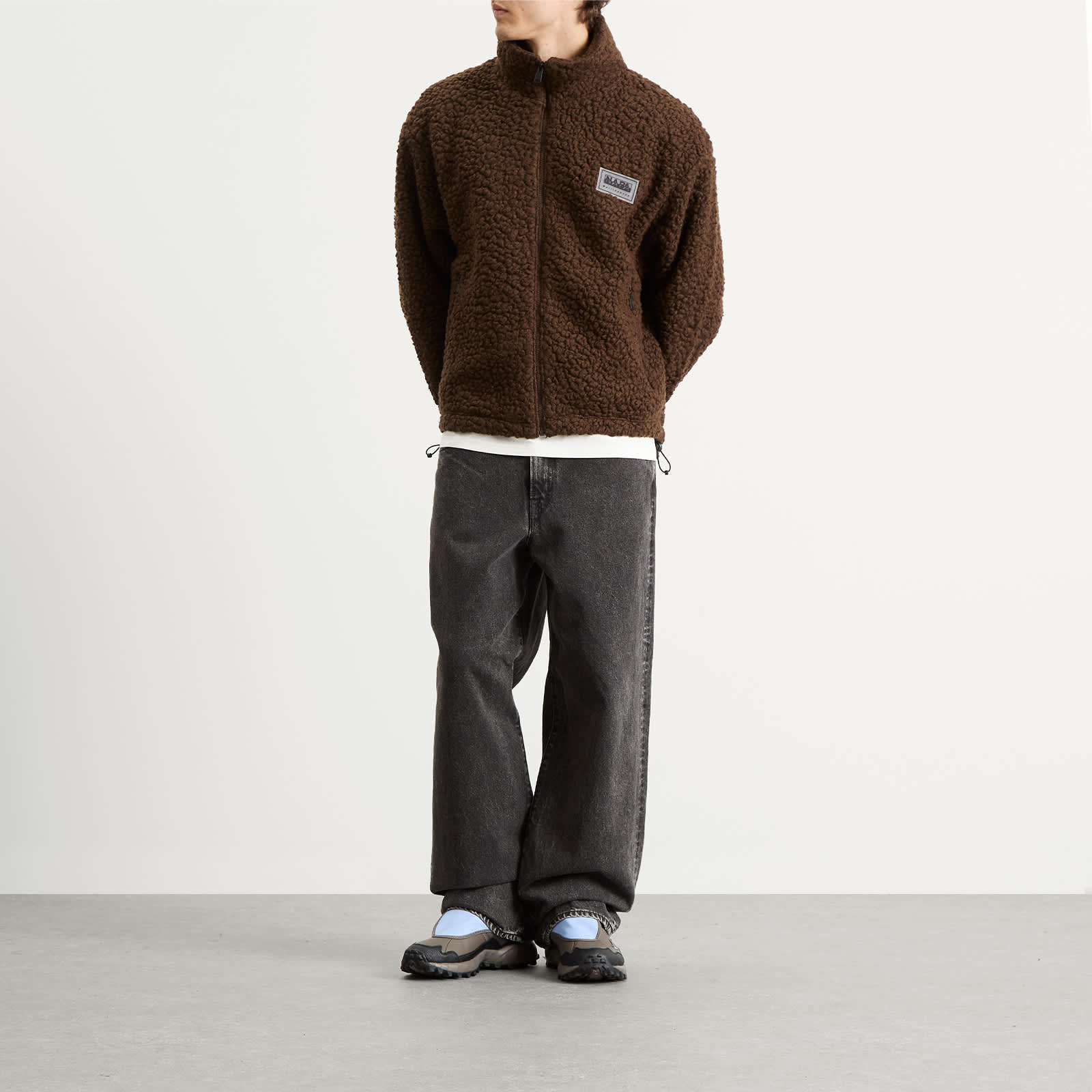 Napapijri x Martine Rose Logo Fleece Jacket - Shaved Choc Wt1