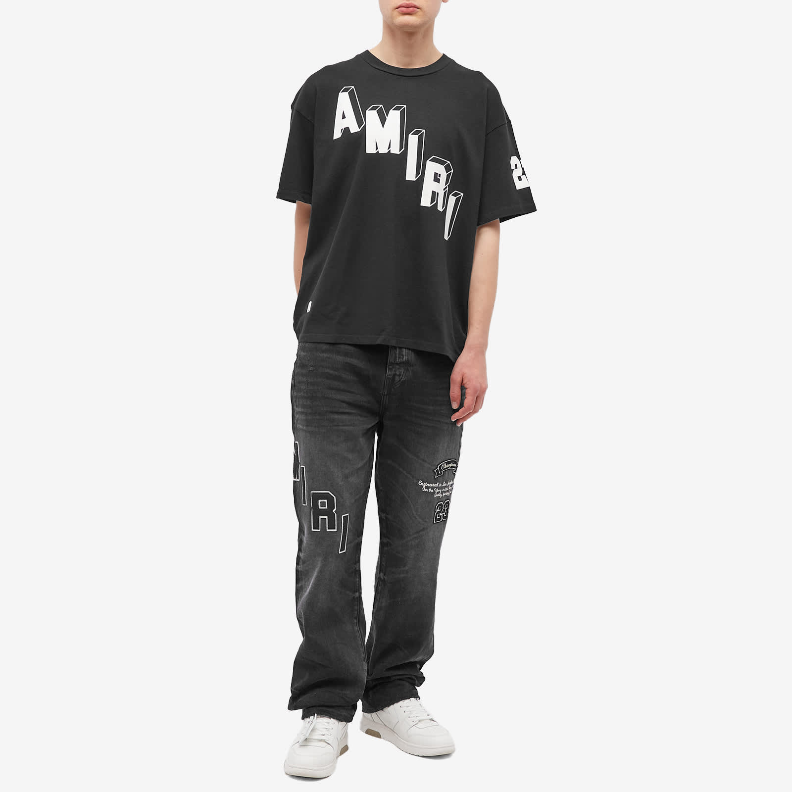 AMIRI Flocked Hockey Skater T-Shirt Black | END.