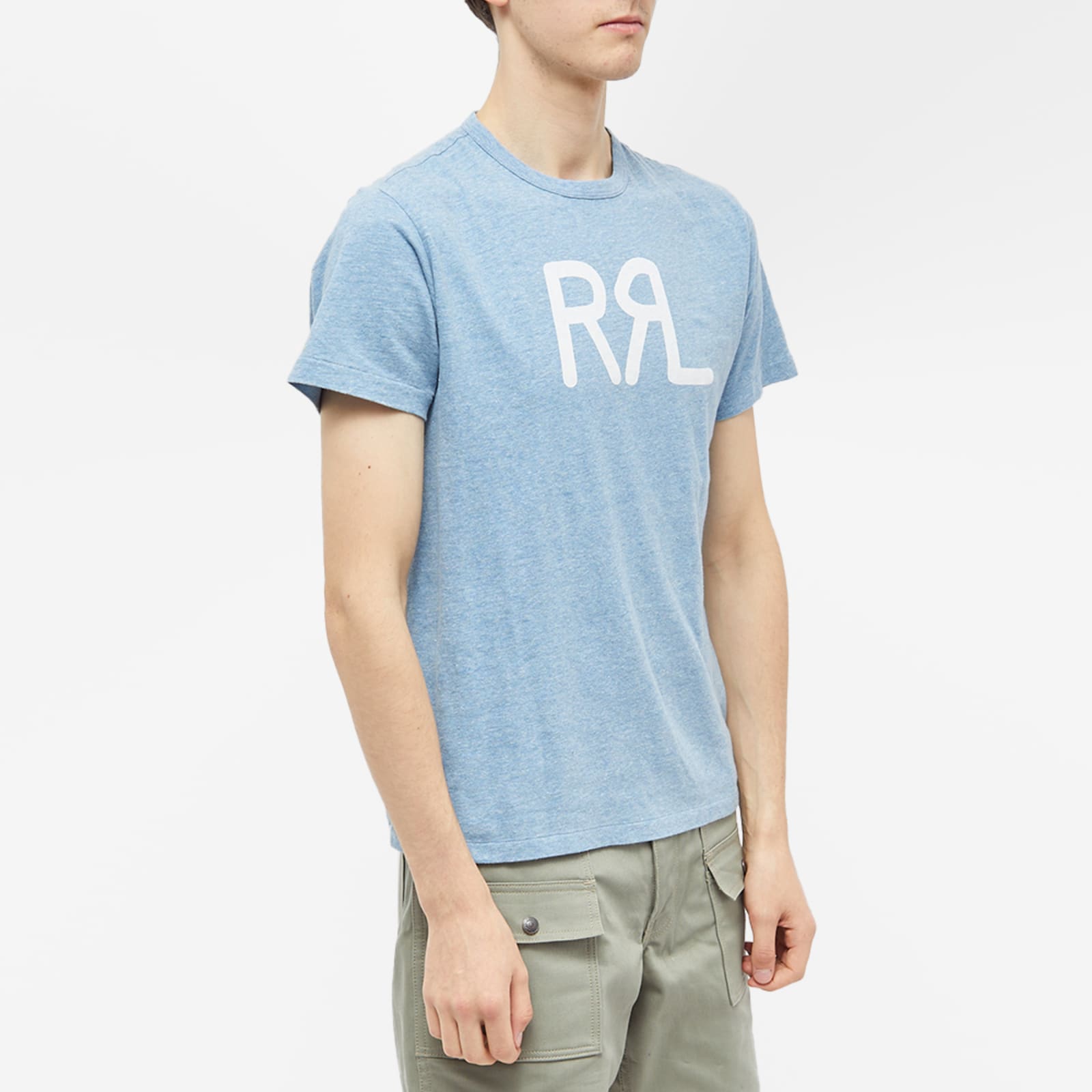 RRL Logo T-Shirt - Heather Blue