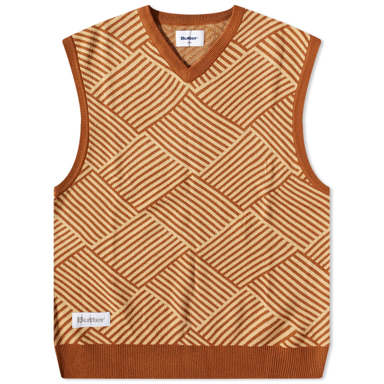 Butter Goods Parquet Knit Vest Brown & Tan END.