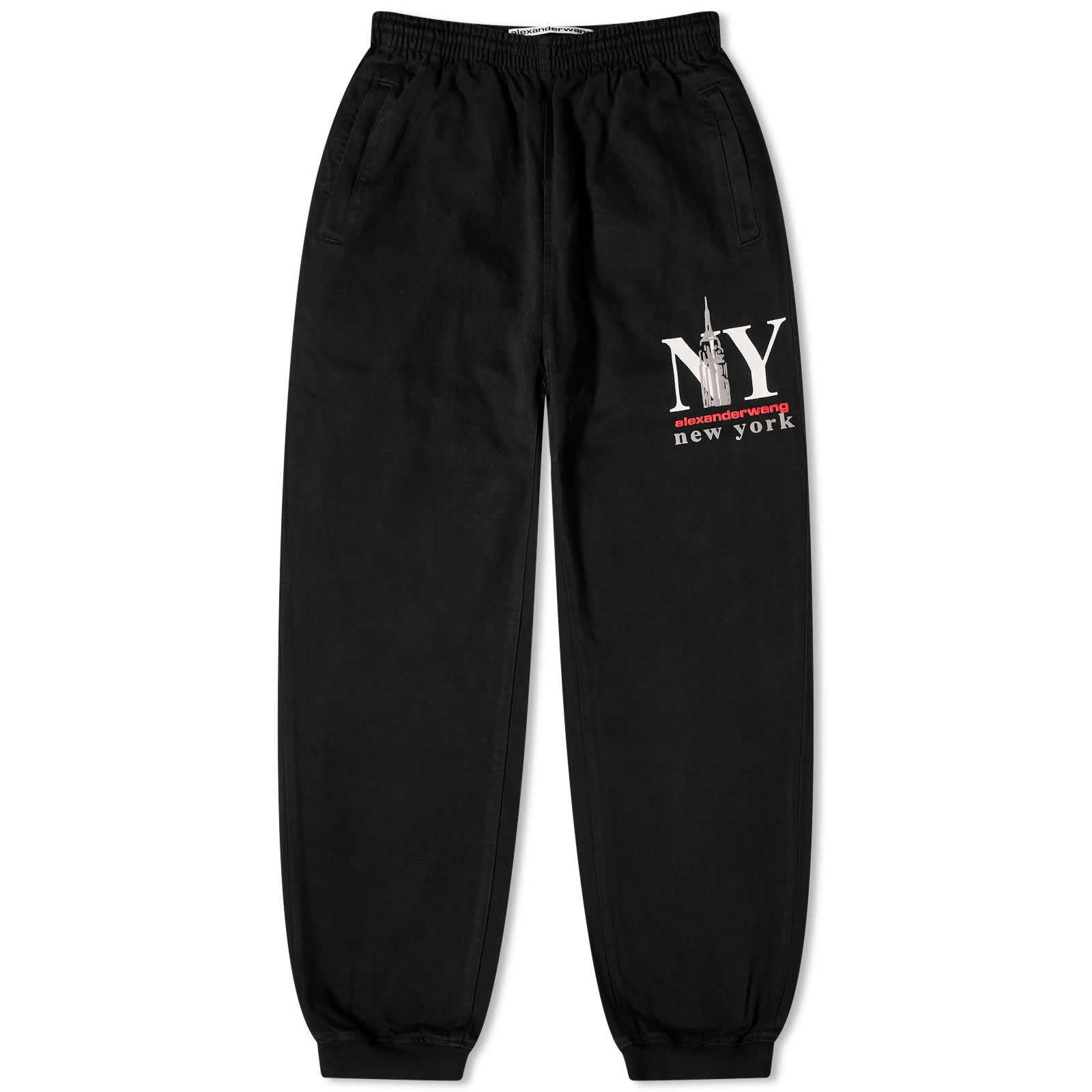 Alexander Wang Denim Sweatpant With Puff Print Washed Black | END.