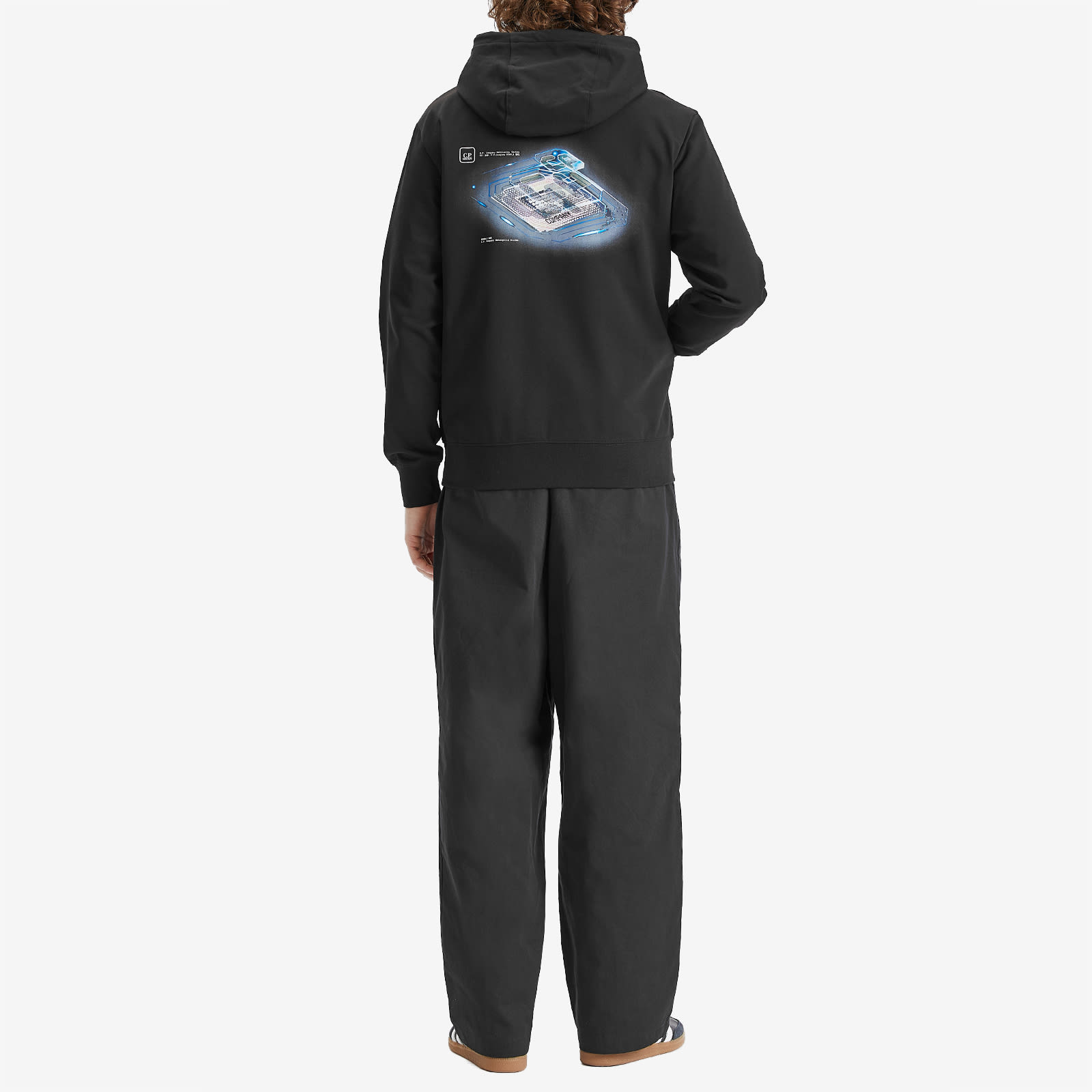 C.P. Company Metropolis Series Stretch Fleece Hoodie - Black
