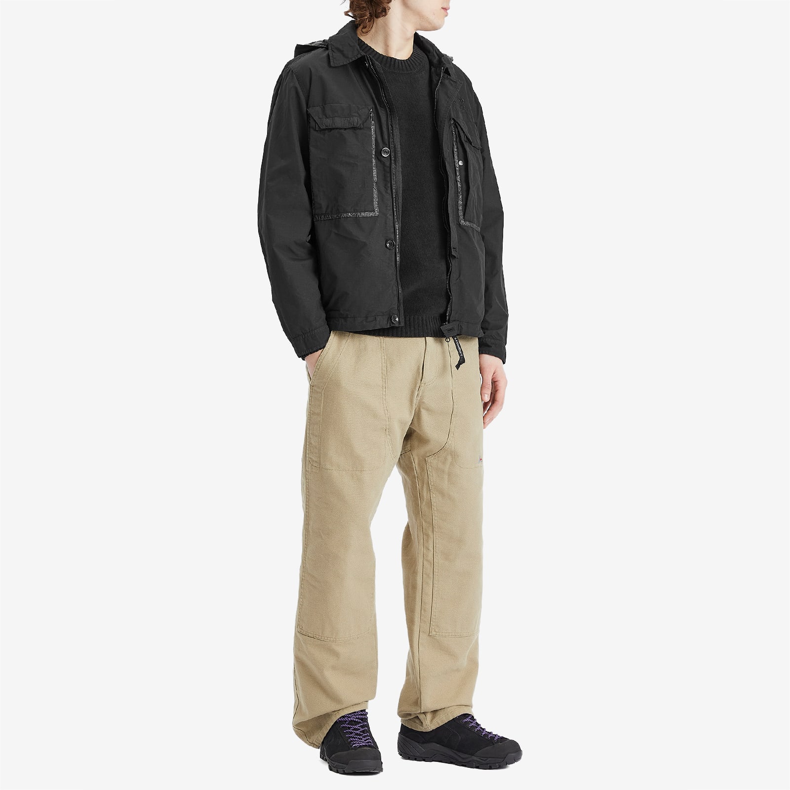 C.P. Company Flatt Nylon Goggle Overshirt - Black