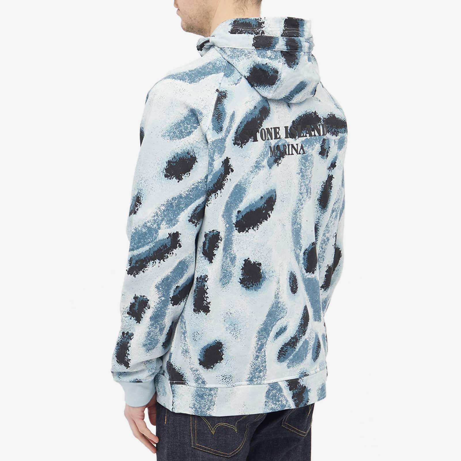 Stone Island Reef Camo Popover Hoodie - Aqua