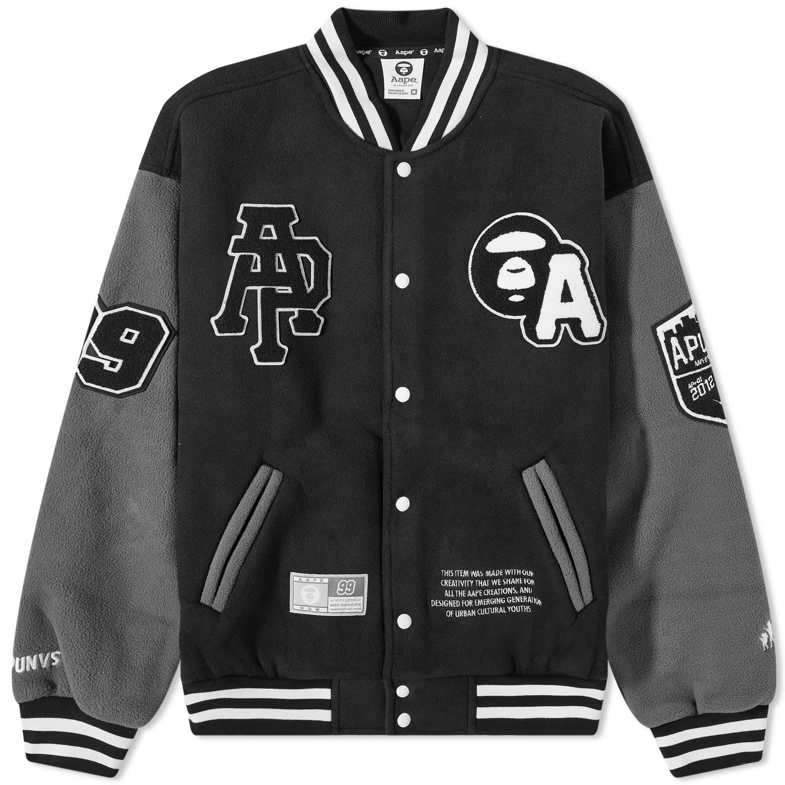 AAPE Embroidered Baseball Jacket Black END.