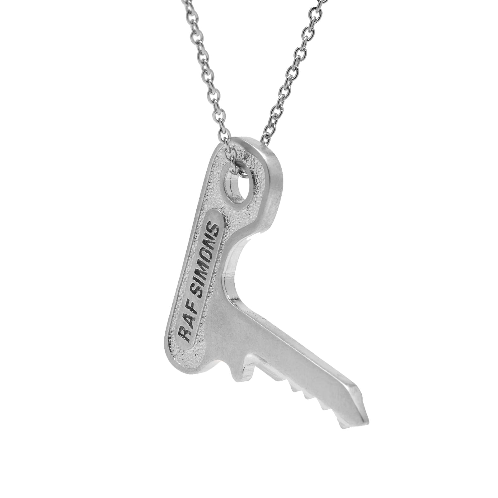 Raf Simons Small Key On Hanger Necklace Antique Silver END.