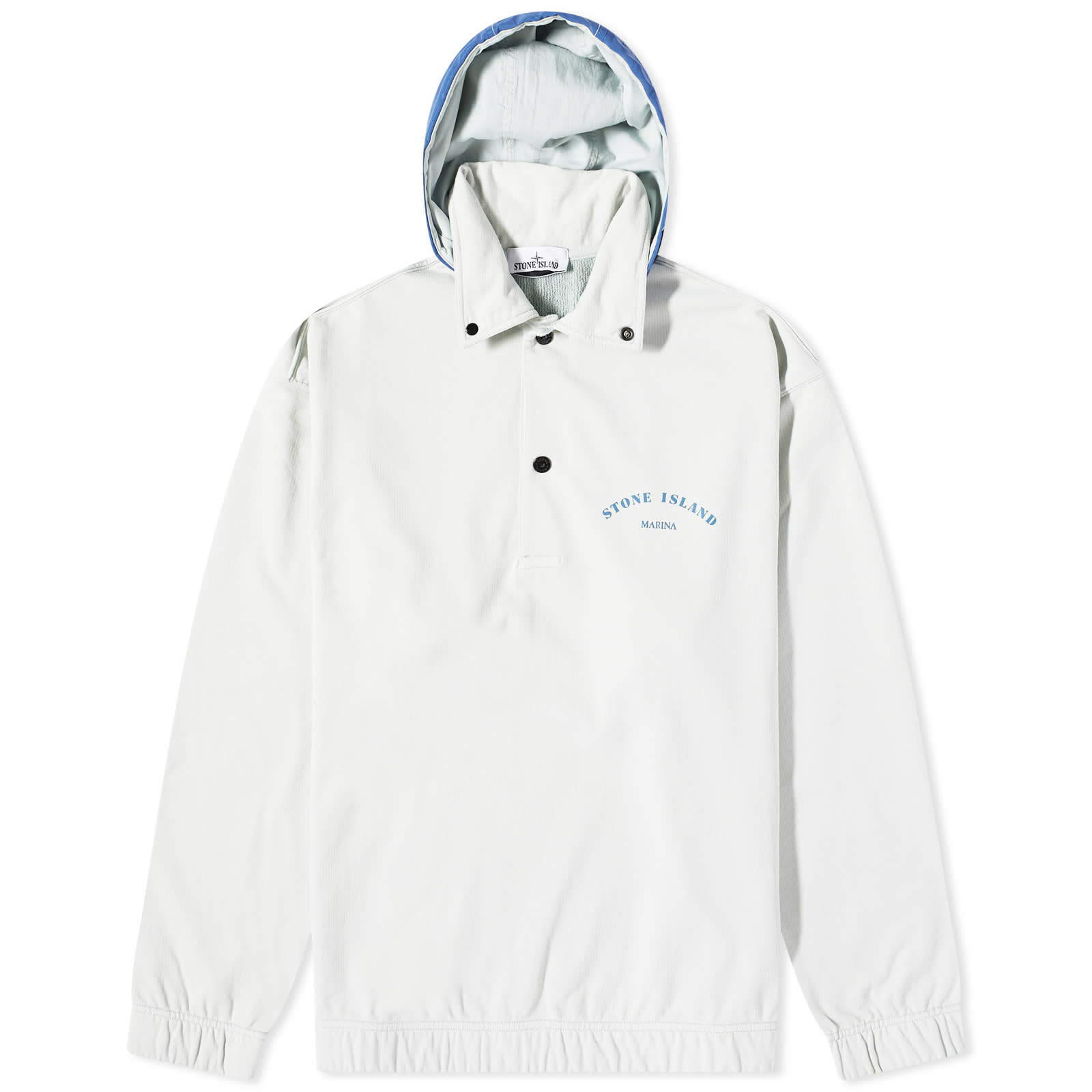 Stone Island Marina Plated Dyed Hooded Sweat Sky Blue | END.