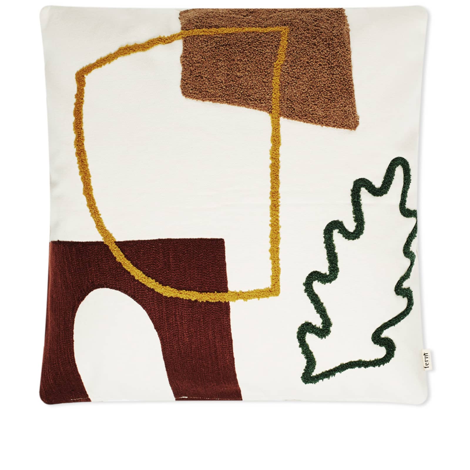ferm LIVING Mirage Leaf Cushion Off White END.