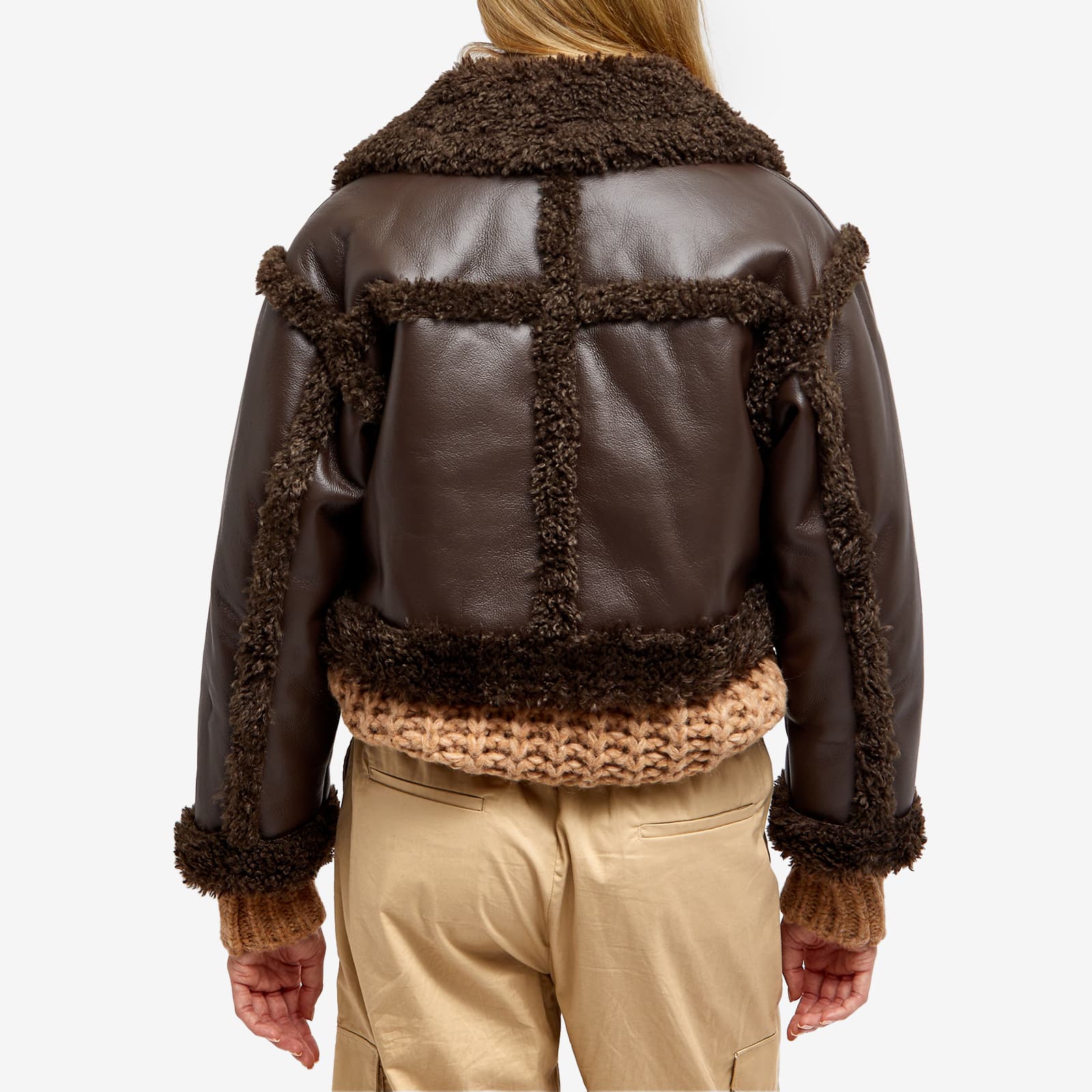 Stand Studio Kristy Faux Shearling Jacket Dark Brown END.