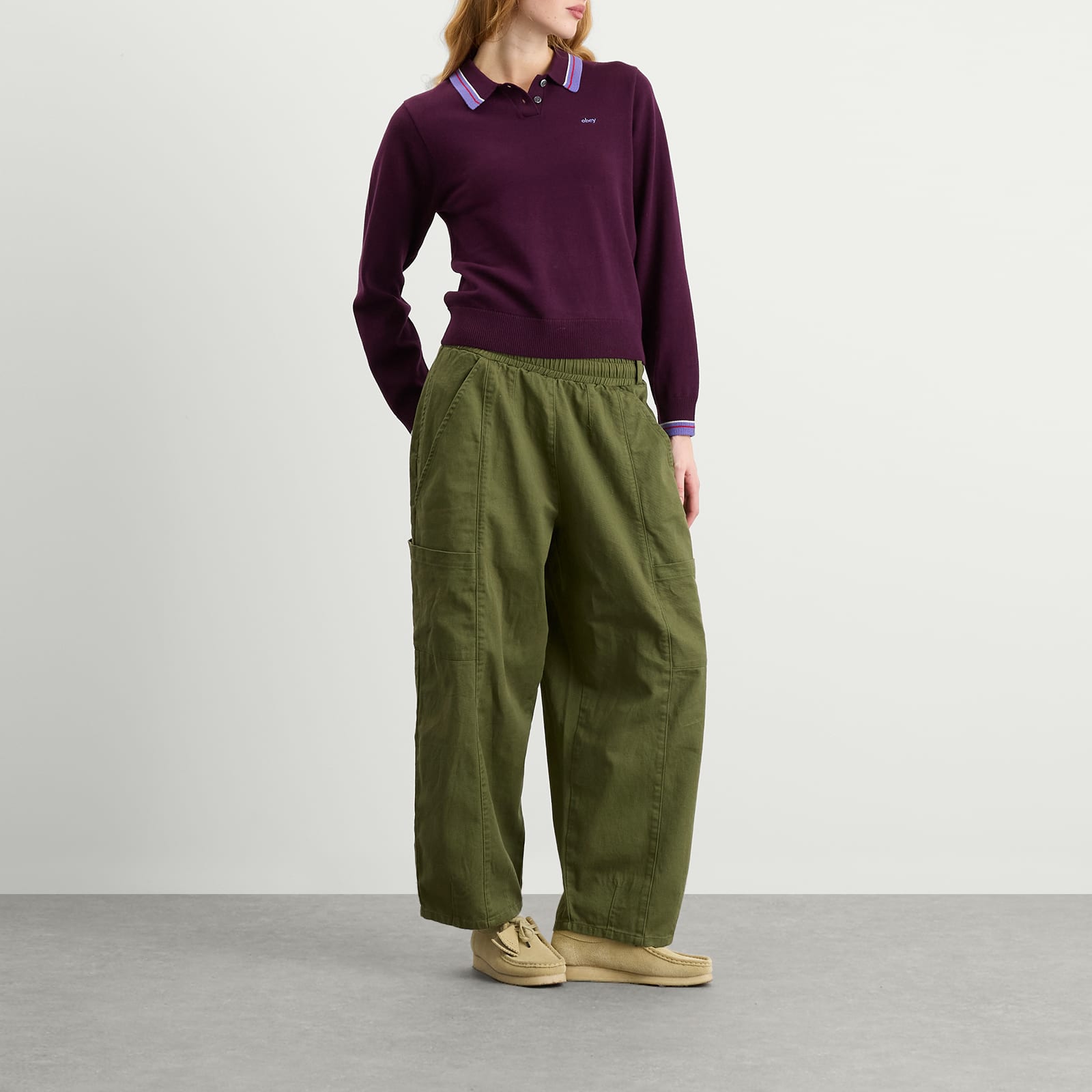 Obey Goalie Polo Sweater - Beet