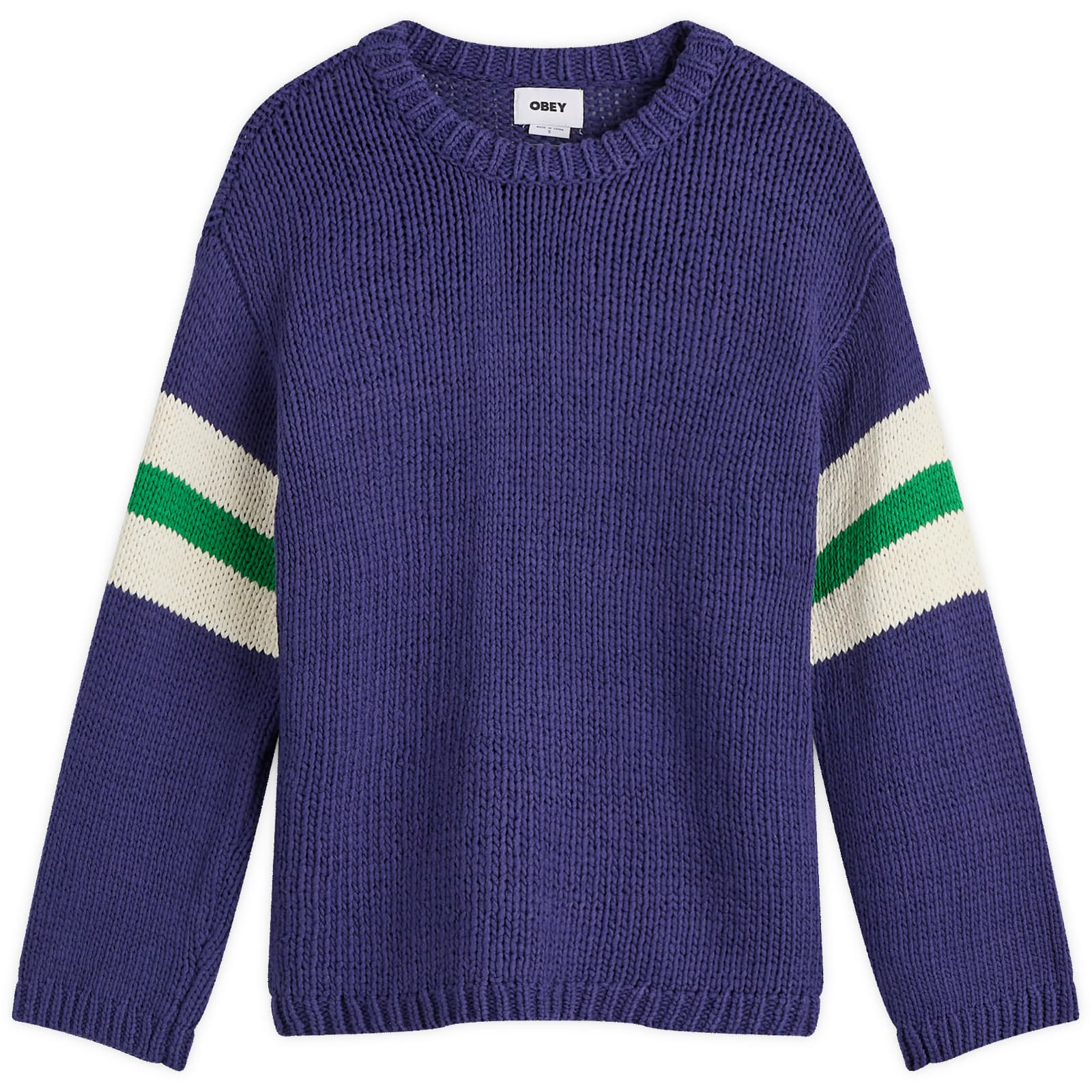 Obey Zone Stripe Sweater - Navy