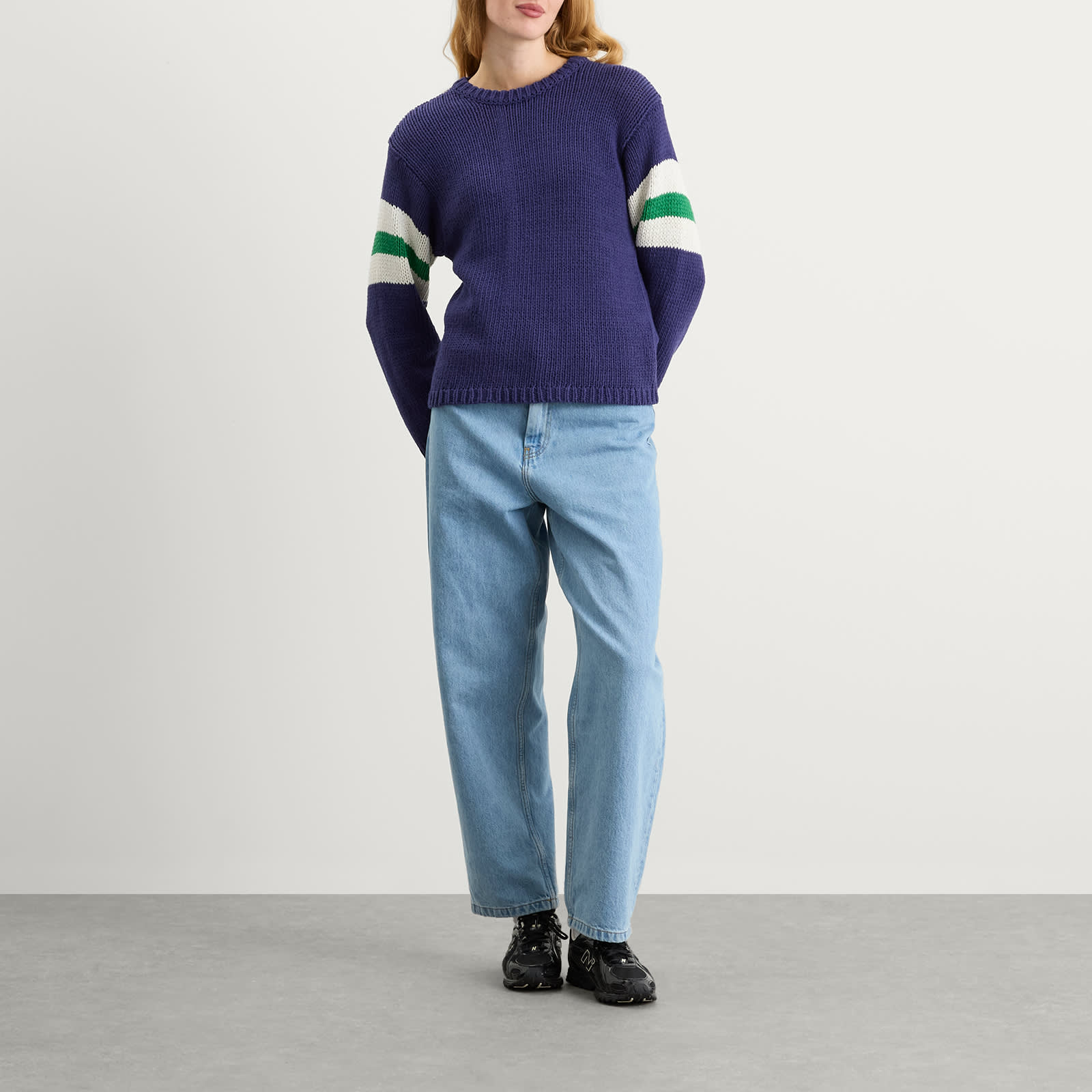 Obey Zone Stripe Sweater - Navy