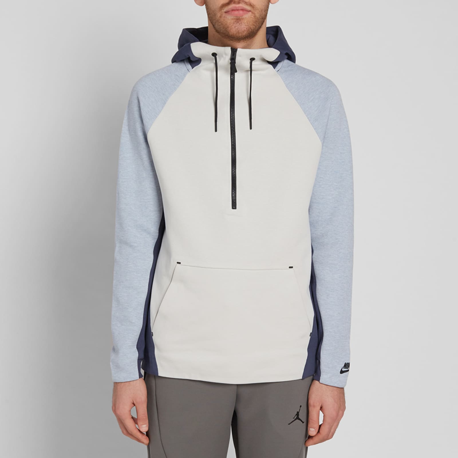 Nike Tech Fleece Half Zip Hoody Light Bone & Glacier Grey END. (DK)